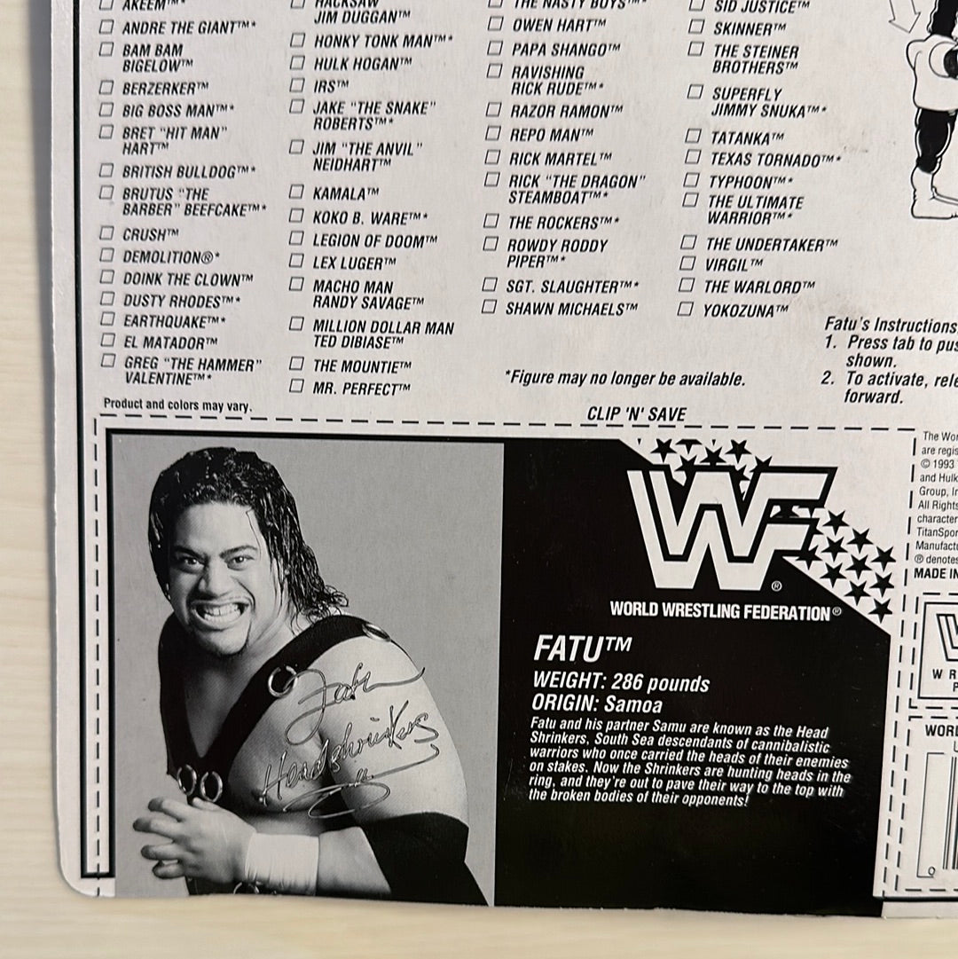 Fatu the Headshrinker Series 10 WWF Hasbro