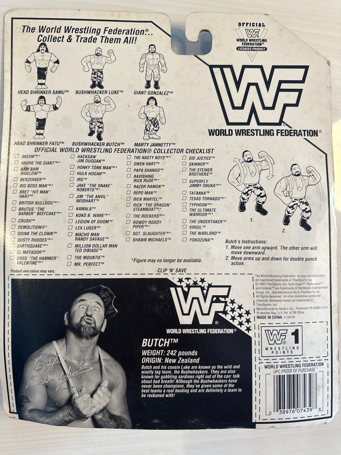 Butch the Bushwhacker Series 10 WWF Hasbro