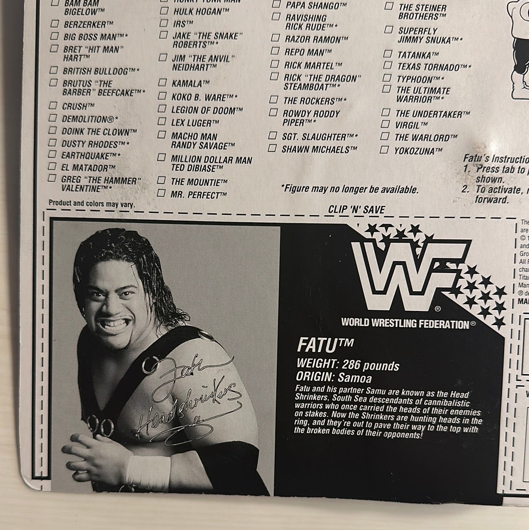 Fatu the Headshrinker Series 10 WWF Hasbro