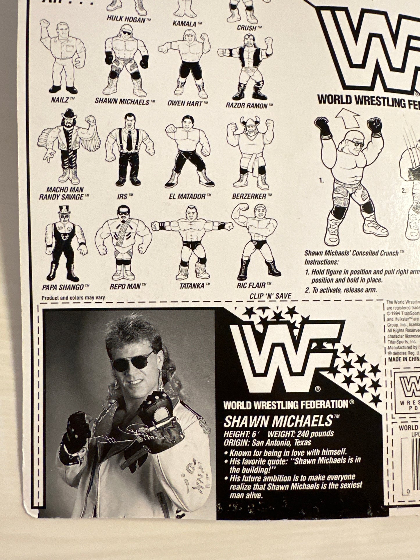 Shawn Michaels Normal Trunks Series 10 WWF Hasbro