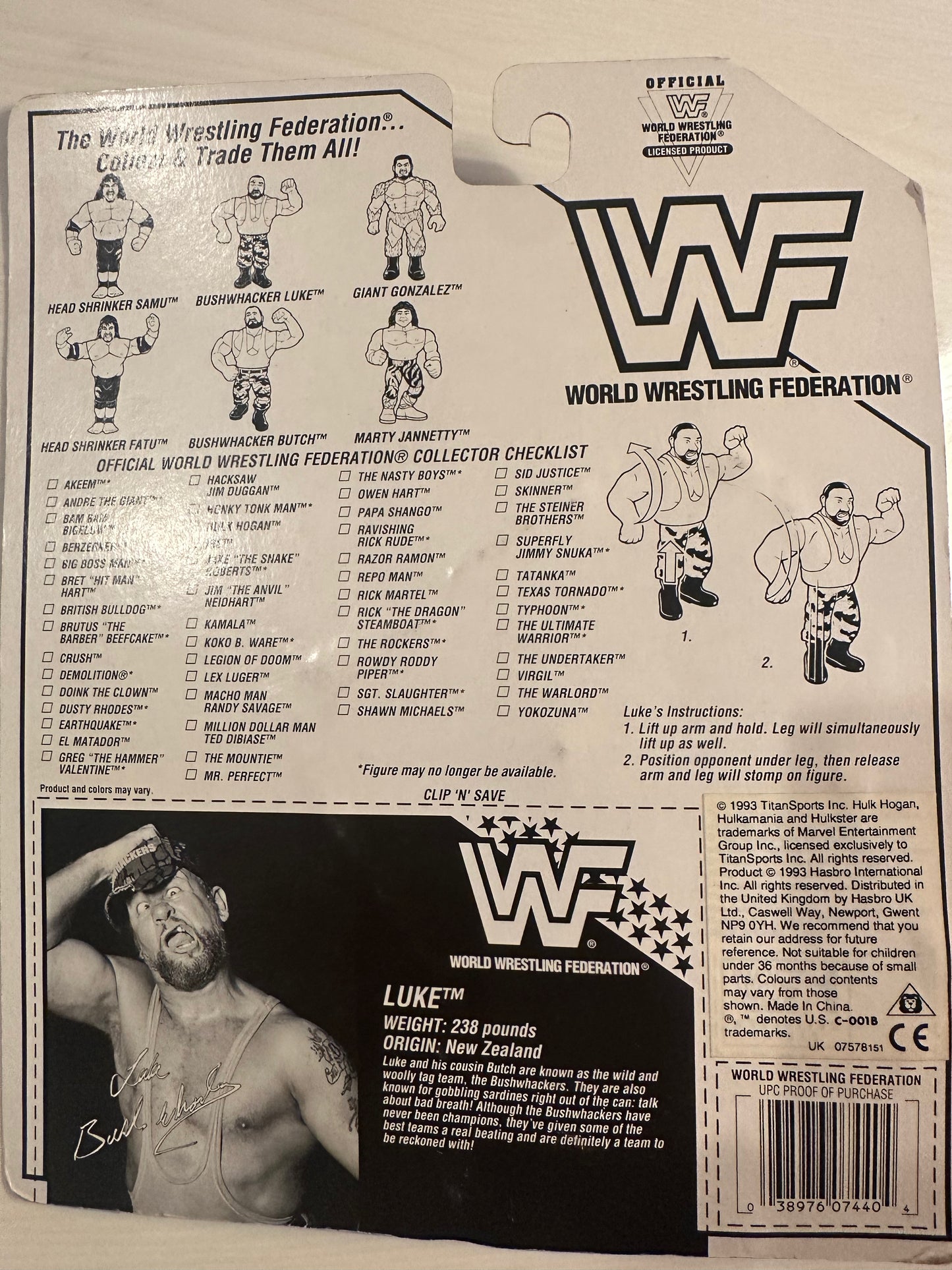 Luke the Bushwhacker Series 10 WWF Hasbro