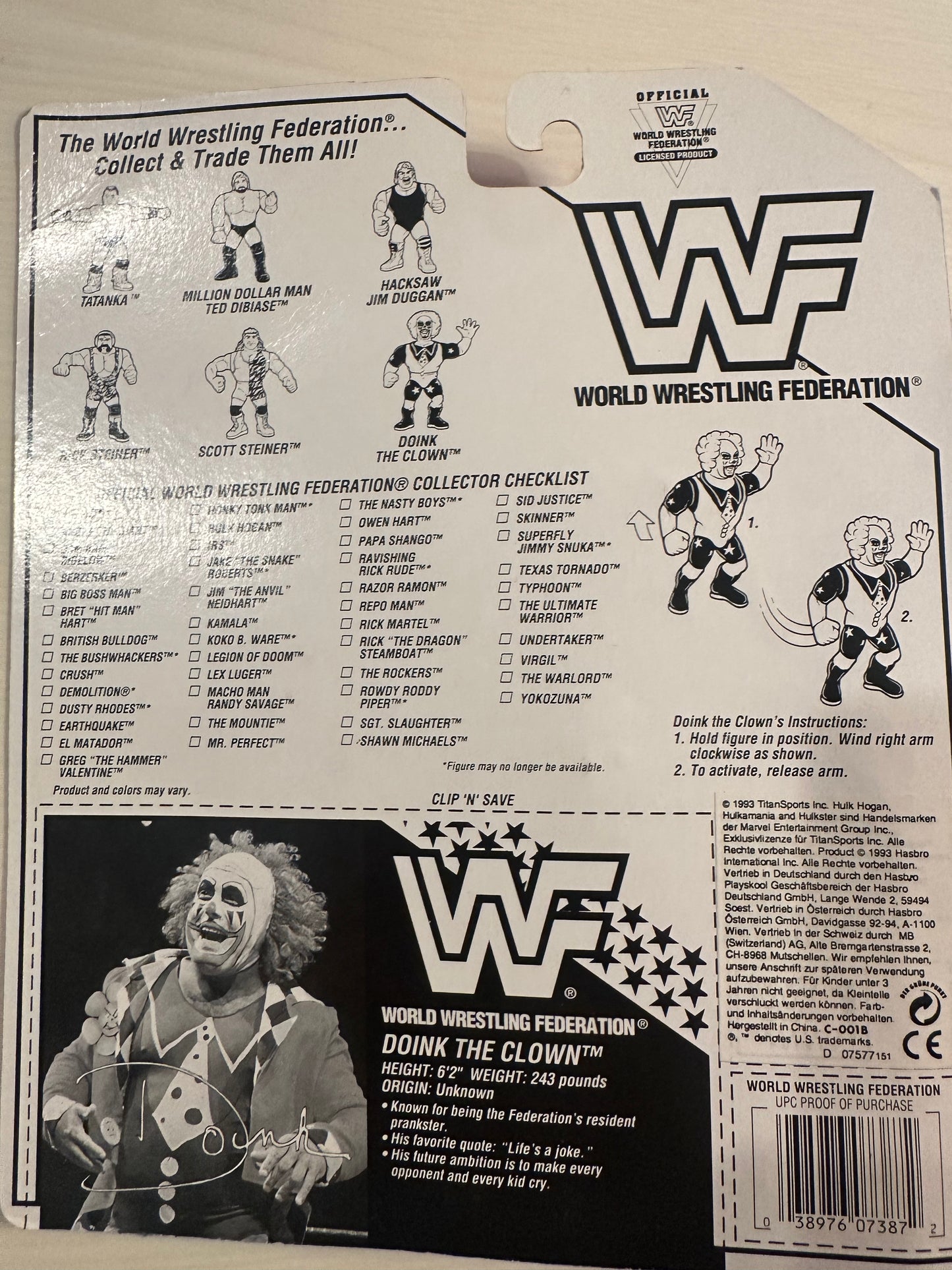 Doink the Clown Series 9 WWF Hasbro