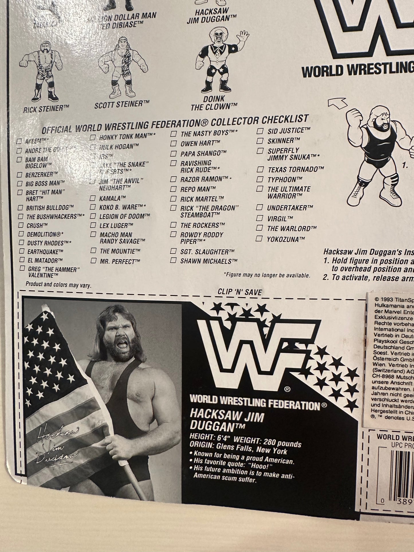 Hacksaw Jim Duggan Series 9 WWF Hasbro