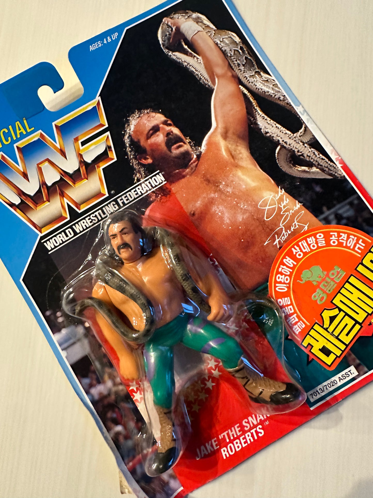 Jake the Snake Roberts Series 1 WWF Hasbro MOC Korean variant