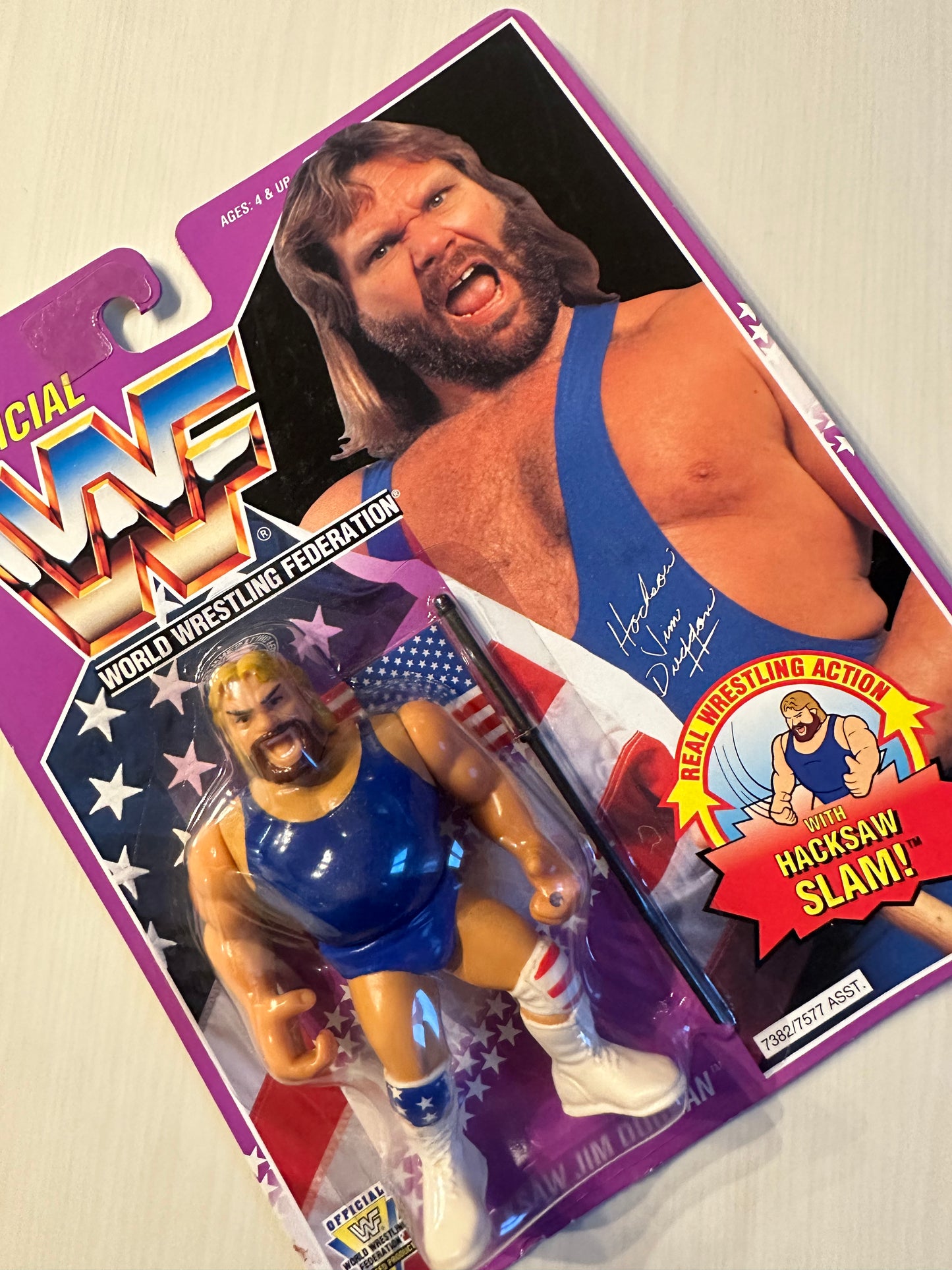 Hacksaw Jim Duggan Series 9 WWF Hasbro MOC figure