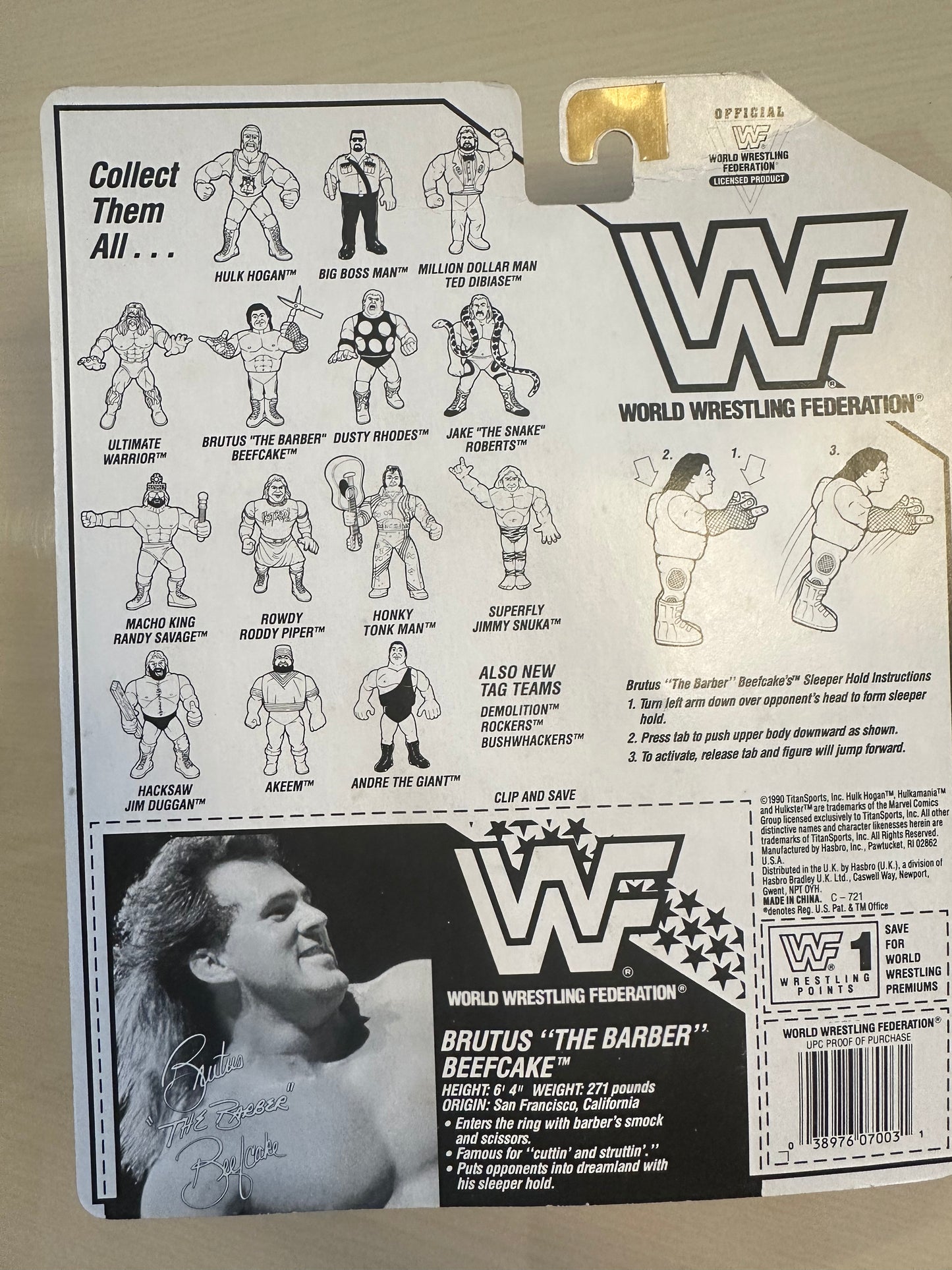 Brutus the Barber Beefcake Series 1 WWF Hasbro