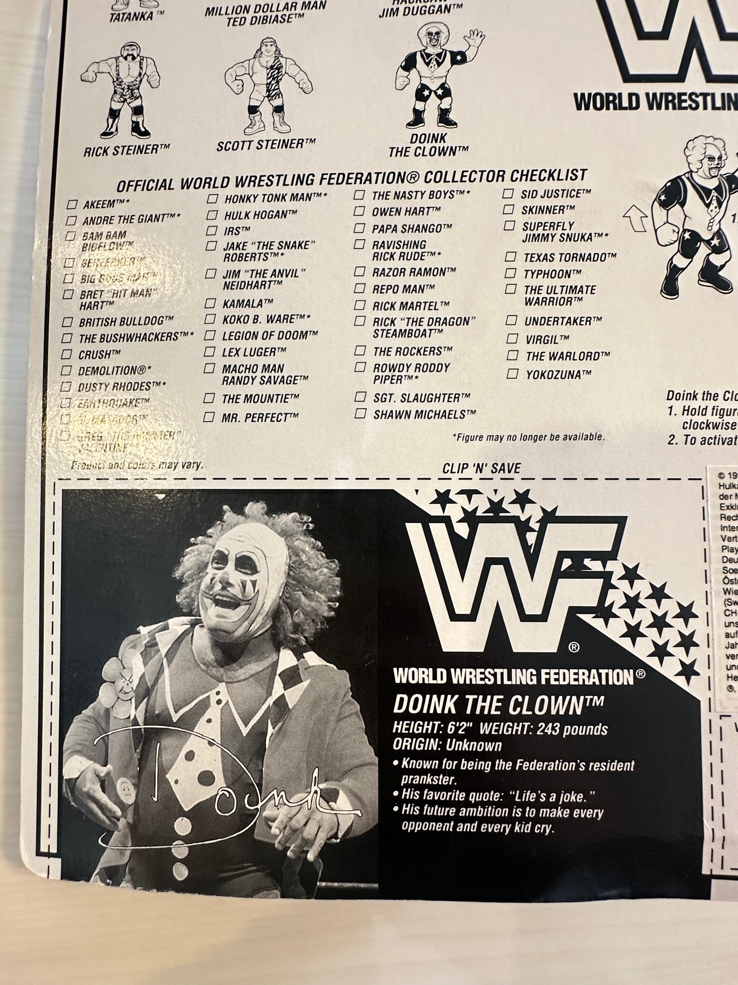 Doink the Clown Series 9 WWF Hasbro