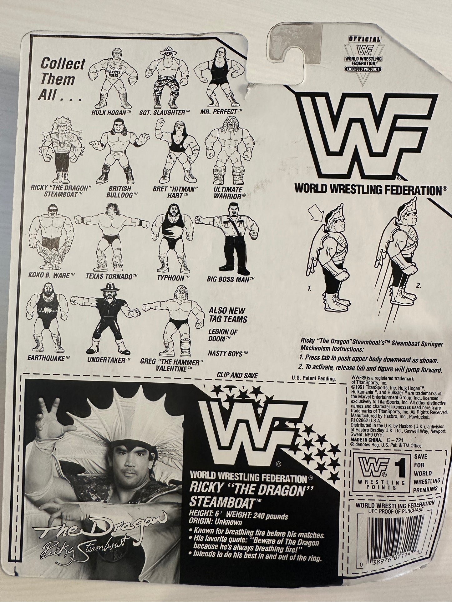 Ricky the Dragon Steamboat Series 4 WWF Hasbro