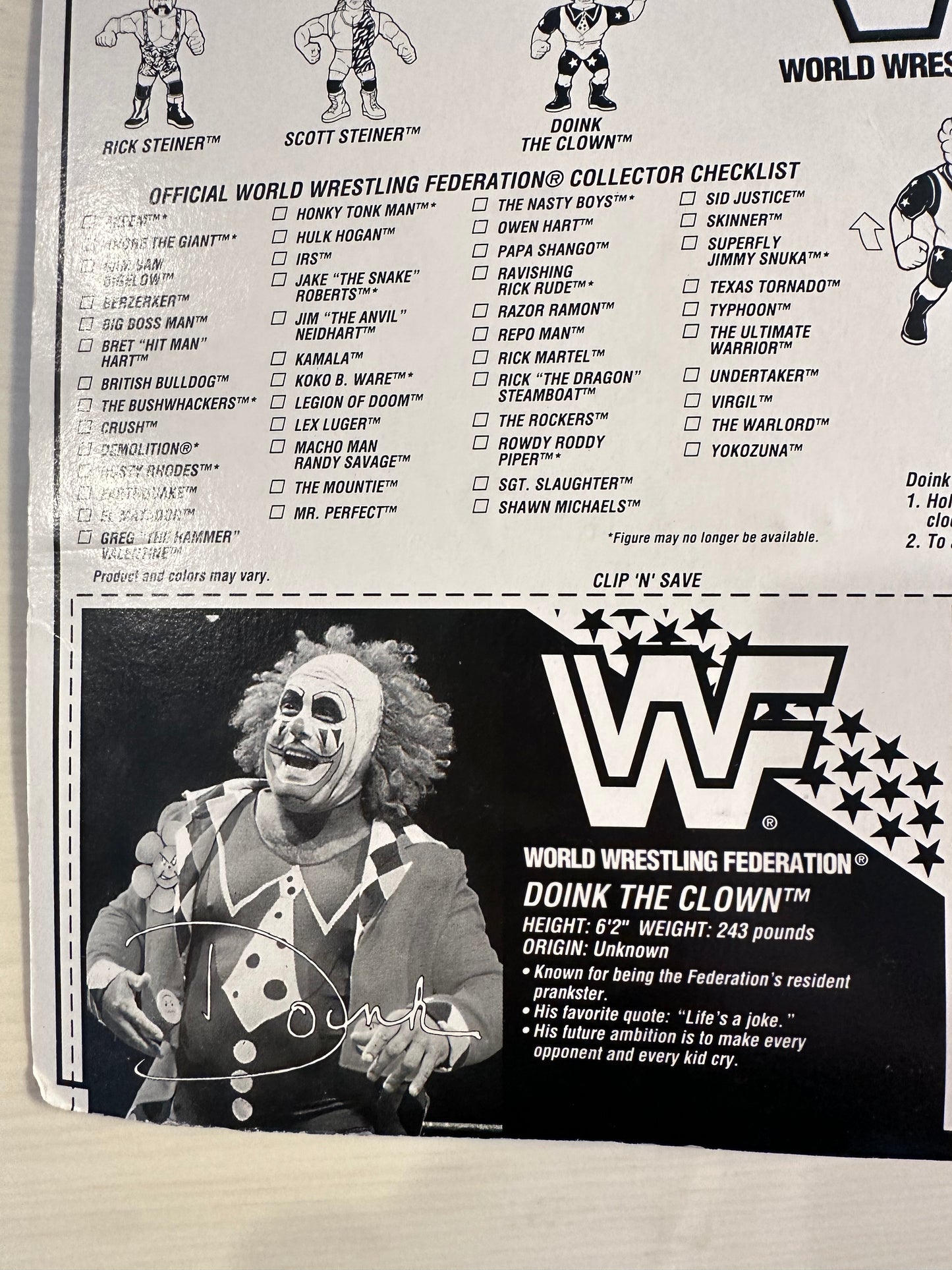 Doink the Clown Series 9 WWF Hasbro