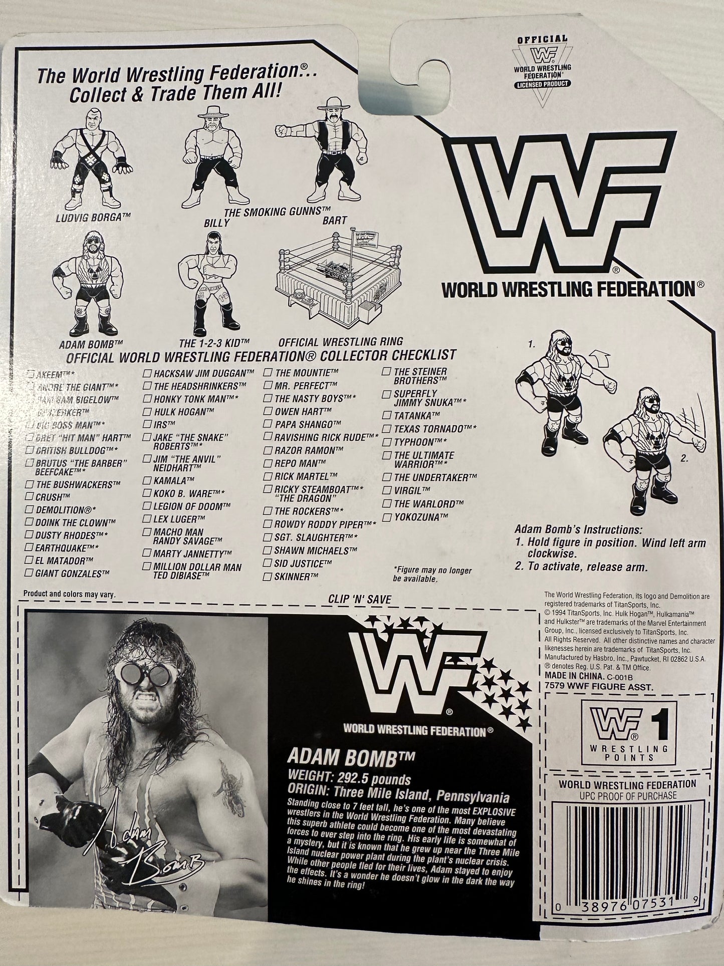 Adam Bomb Series 11 WWF Hasbro