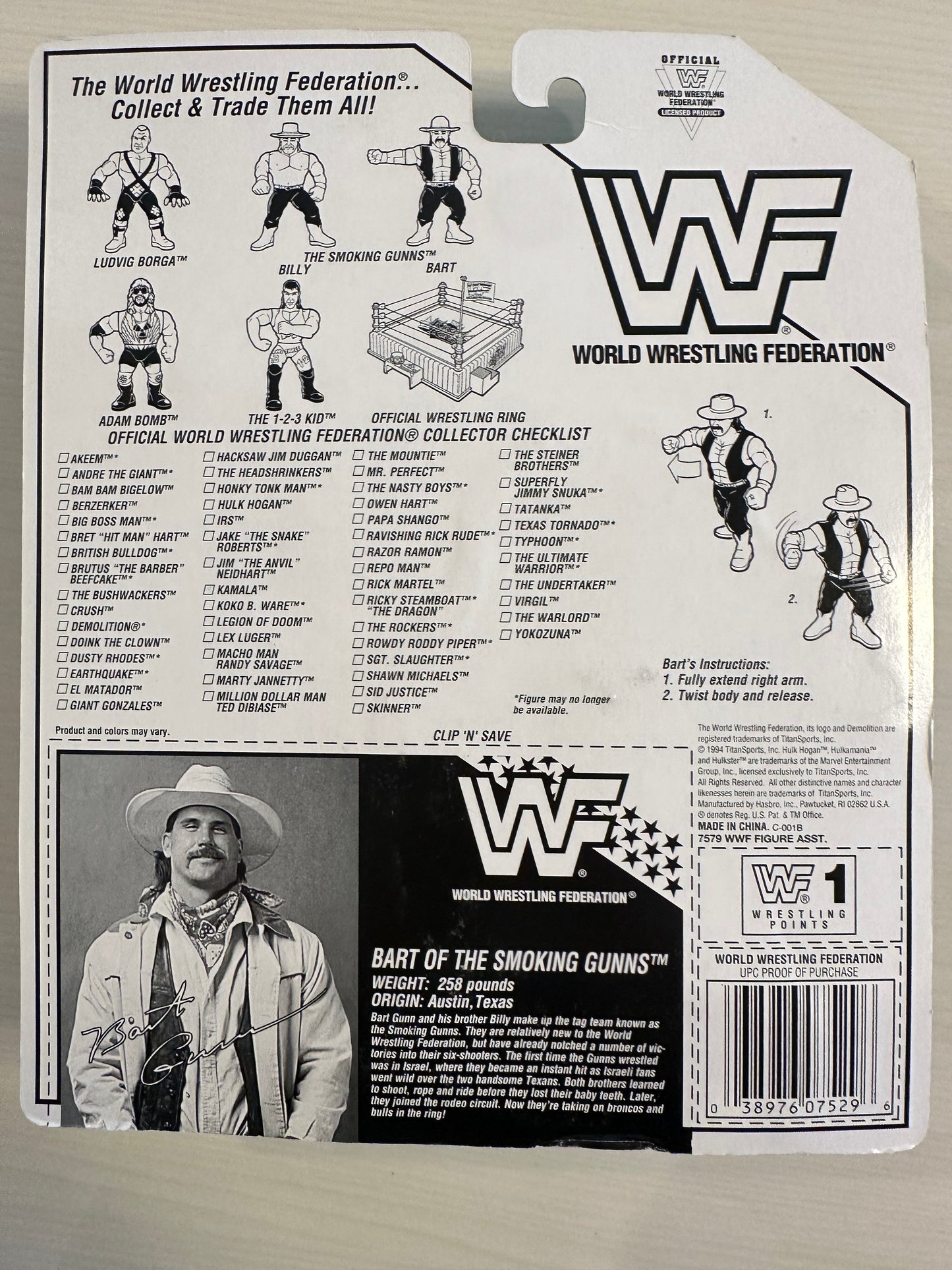 Bart the Smoking Gunn Series 11 WWF Hasbro