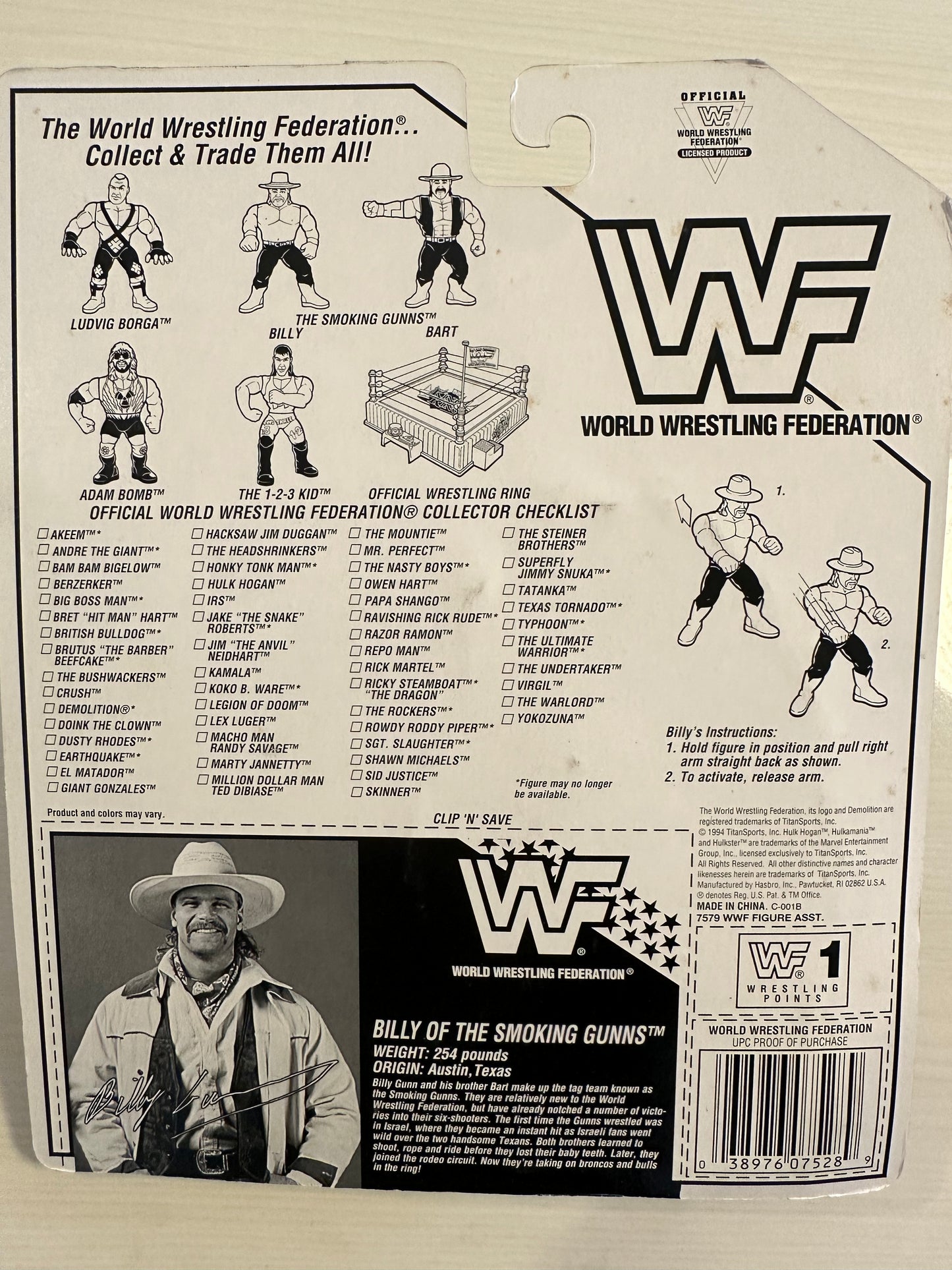 Billy the Smoking Gunn Series 11 WWF Hasbro