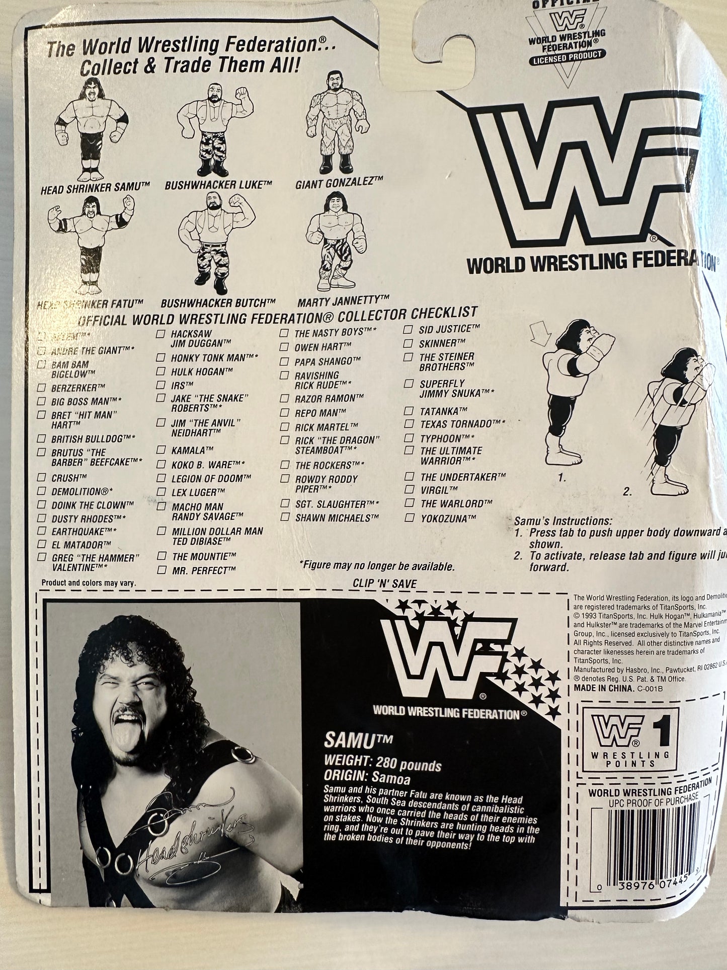 Samu the Headshrinker Series 10 WWF Hasbro