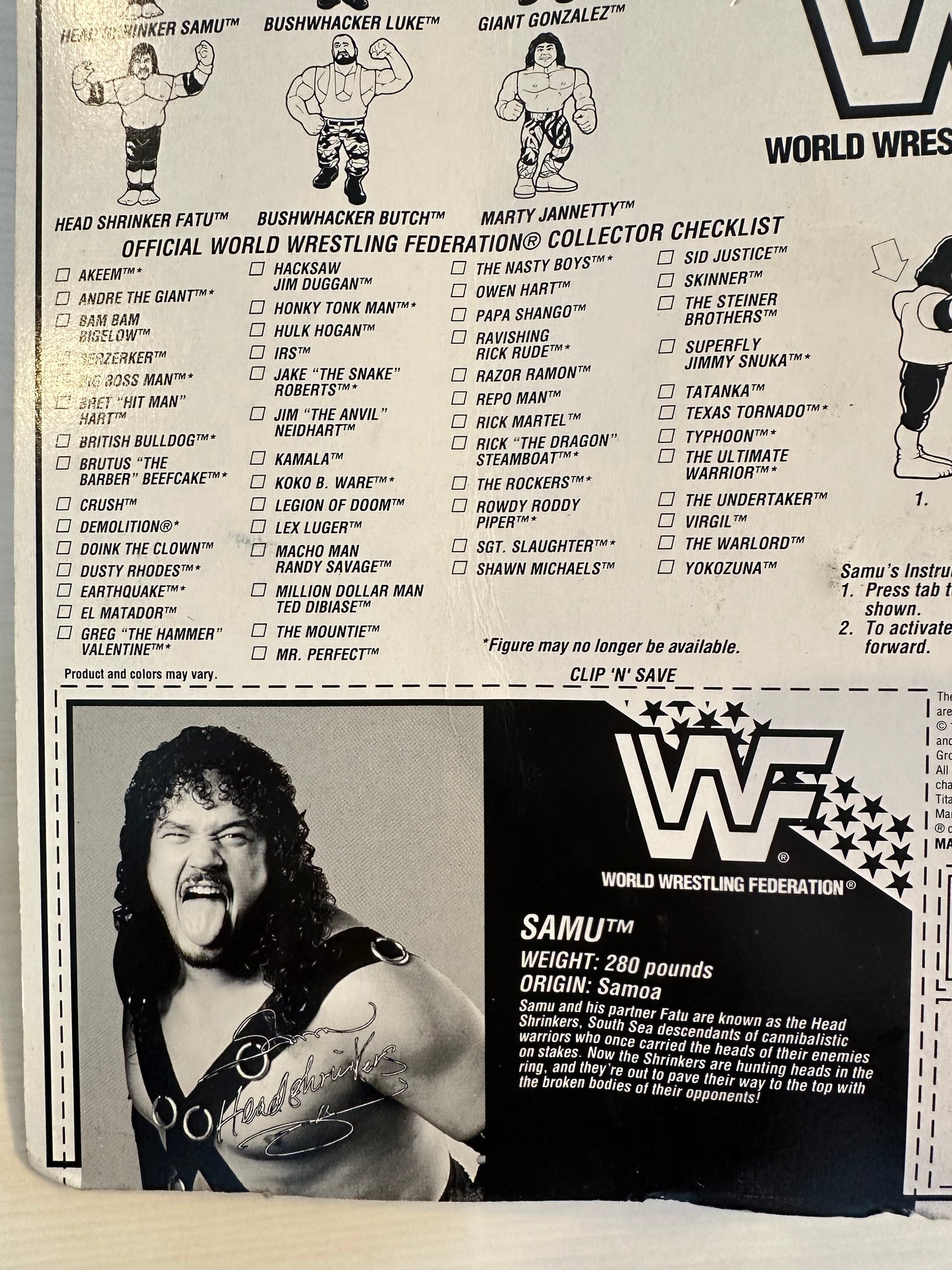 Samu the Headshrinker Series 10 WWF Hasbro