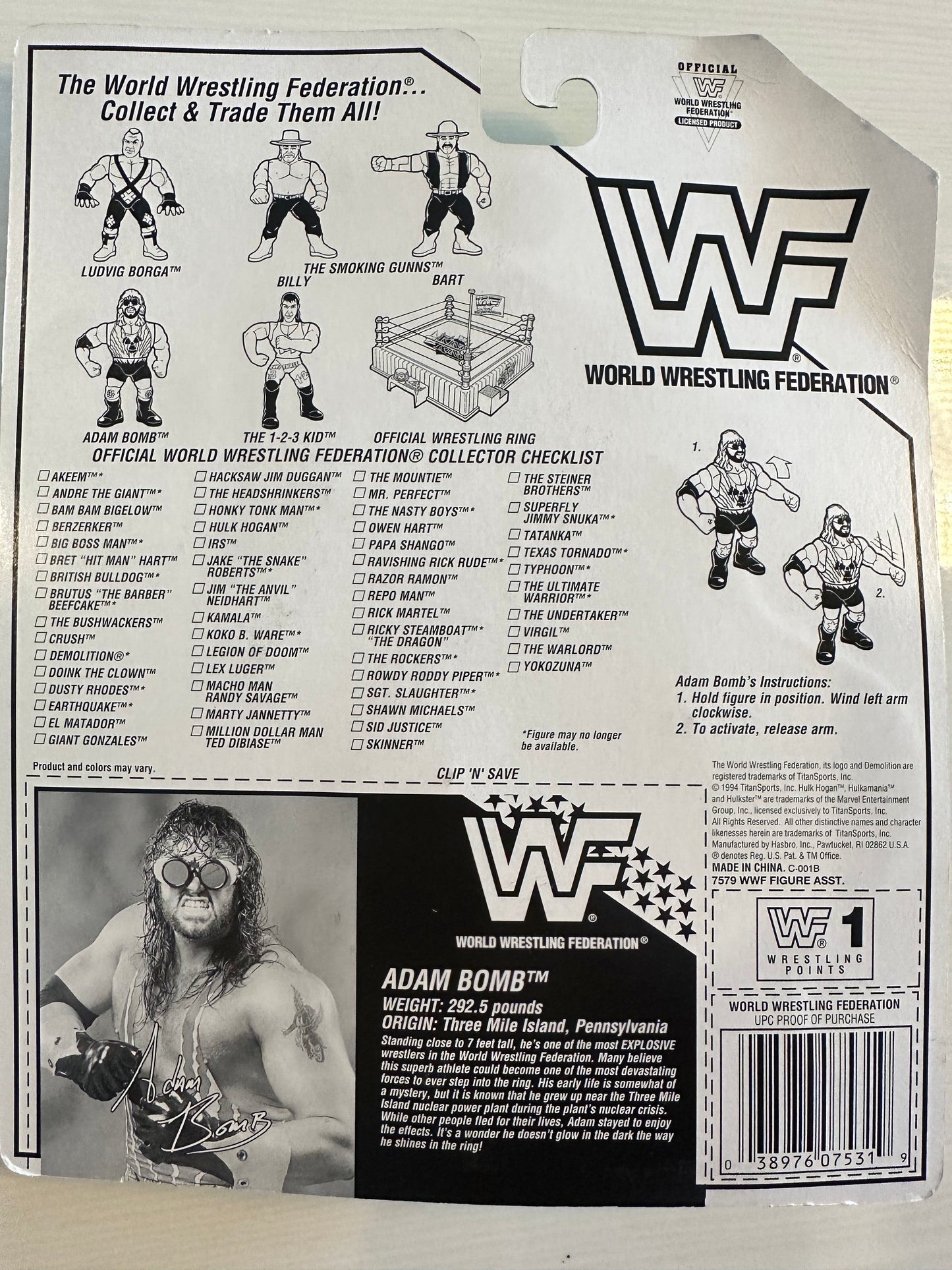 Adam Bomb Series 11 WWF Hasbro