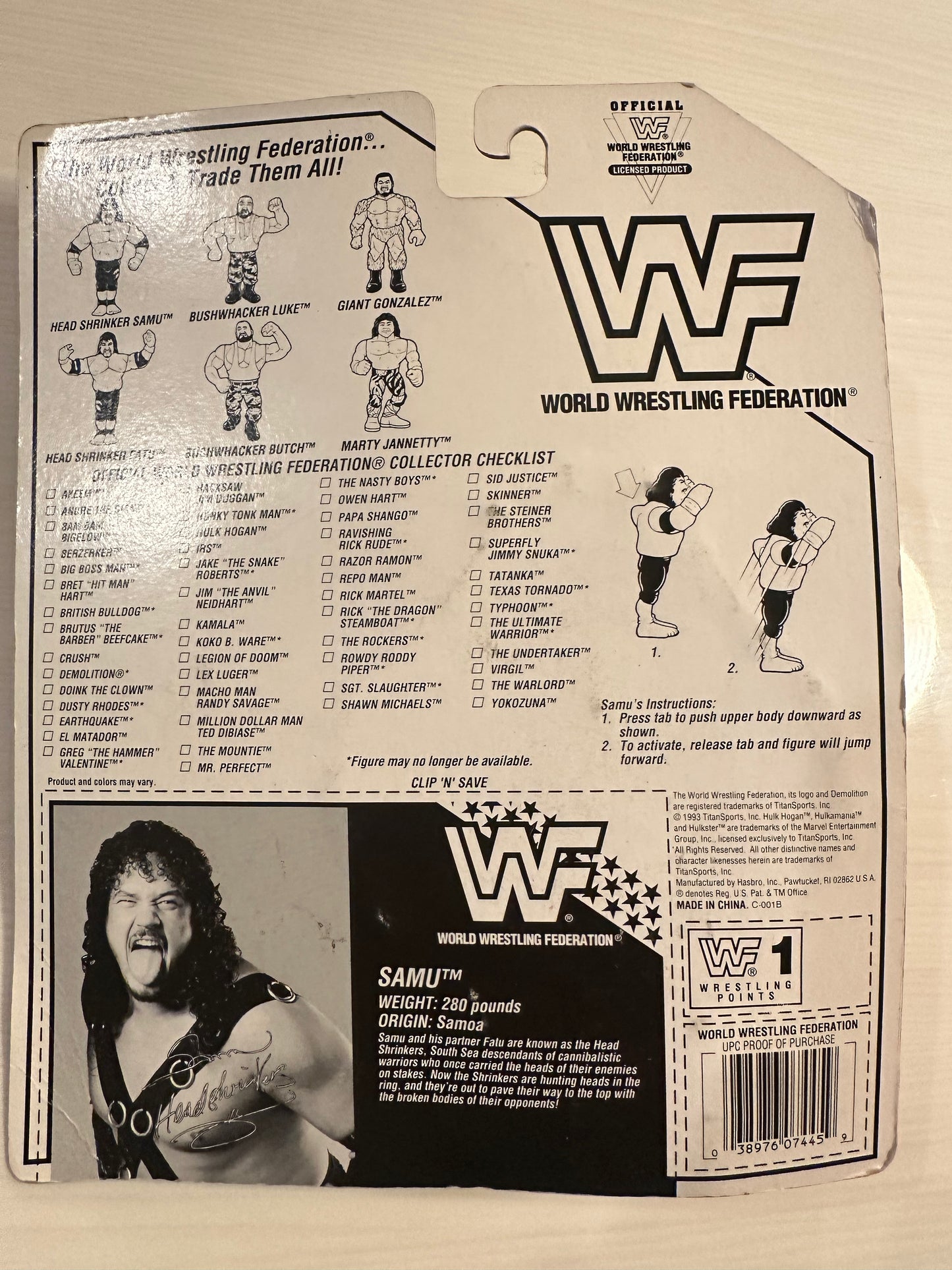 Samu the Headshrinker Series 10 WWF Hasbro