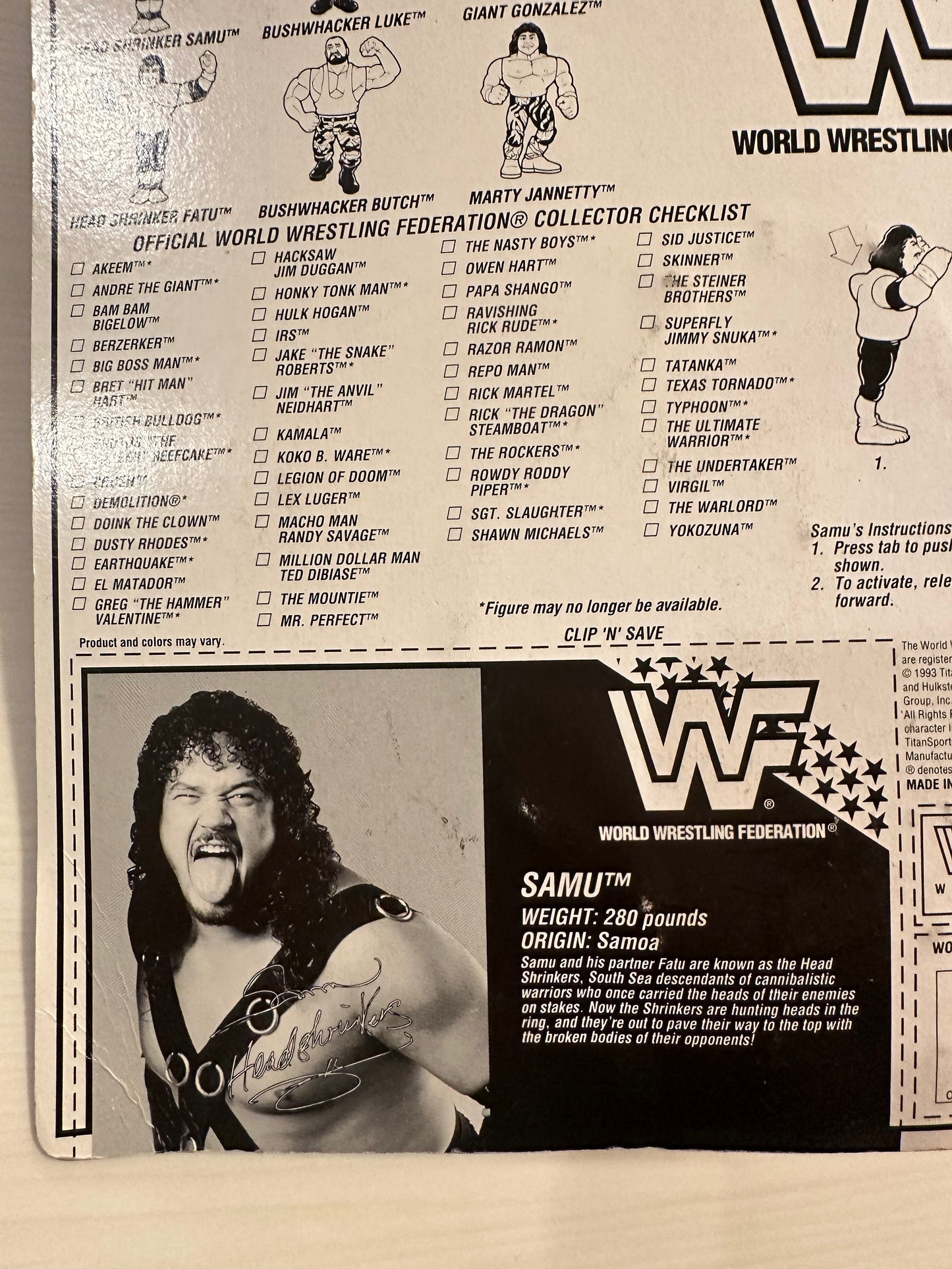 Samu the Headshrinker Series 10 WWF Hasbro