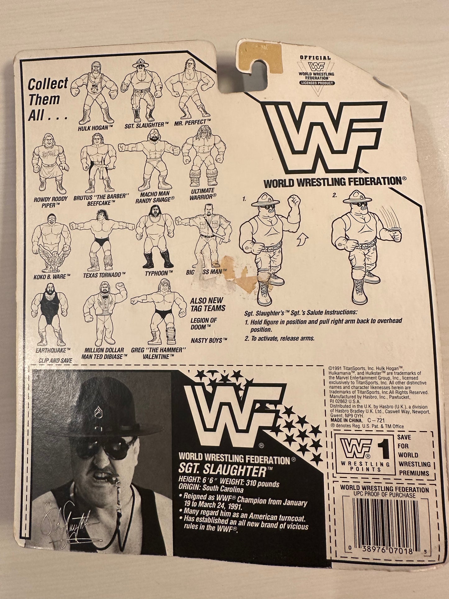 Sgt Slaughter Series 3 WWF Hasbro