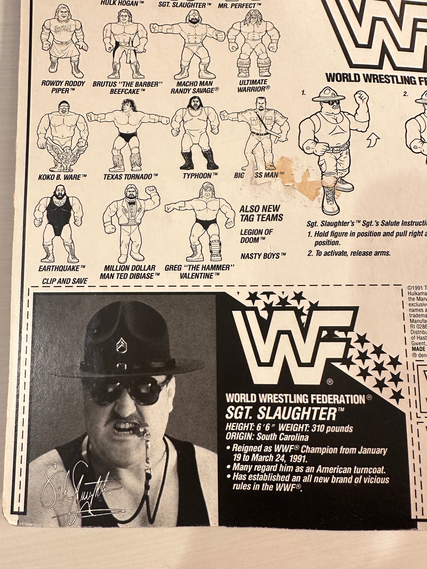 Sgt Slaughter Series 3 WWF Hasbro