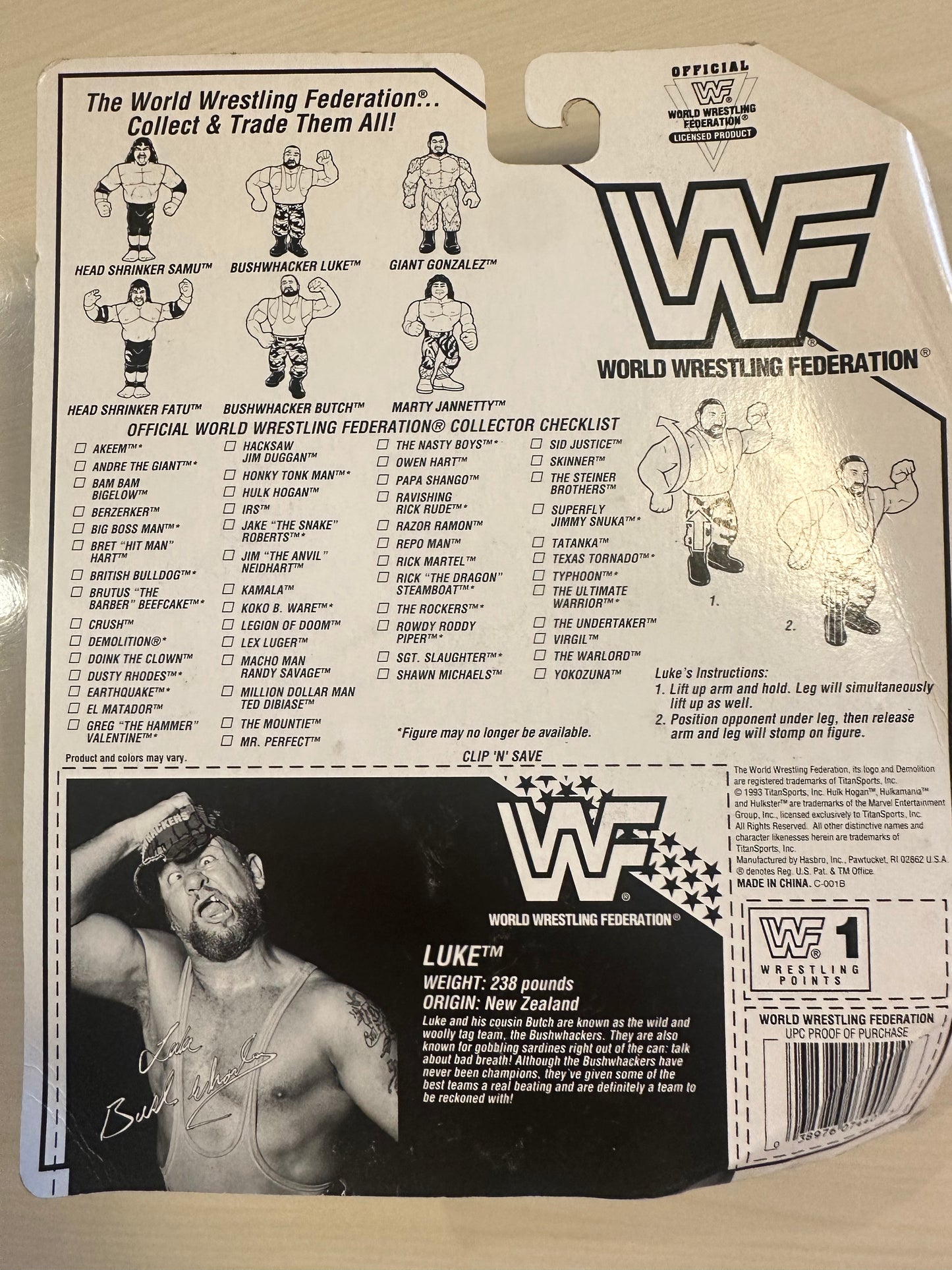 Luke the Bushwhacker Series 10 WWF Hasbro