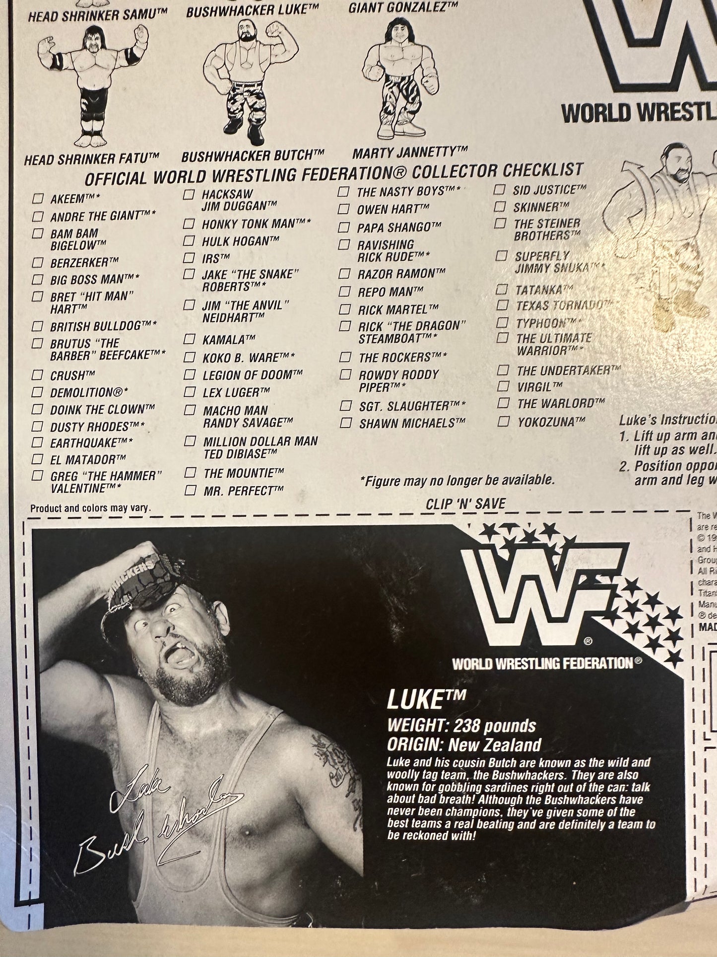 Luke the Bushwhacker Series 10 WWF Hasbro