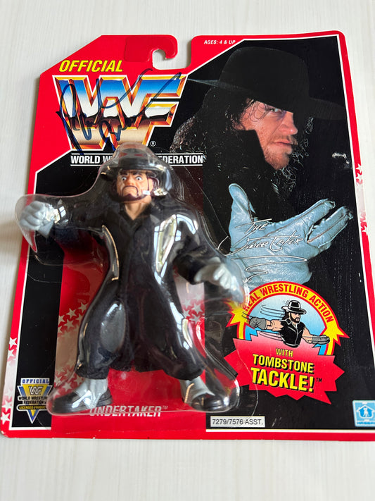 The Undertaker Series 8 WWF Hasbro MOC figure (signed by Paul Bearer)