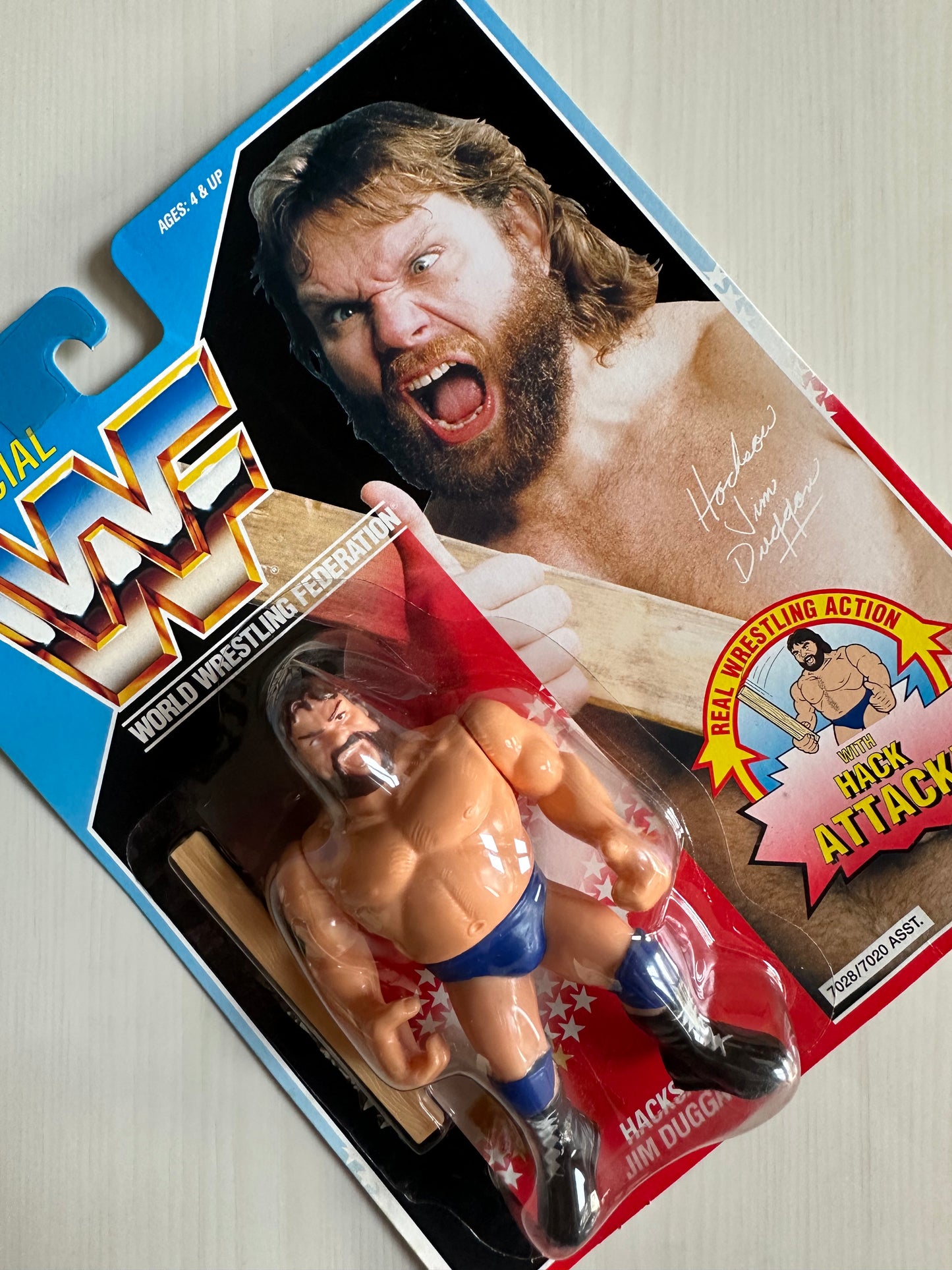Hacksaw Jim Duggan Series 2 WWF Hasbro MOC figure
