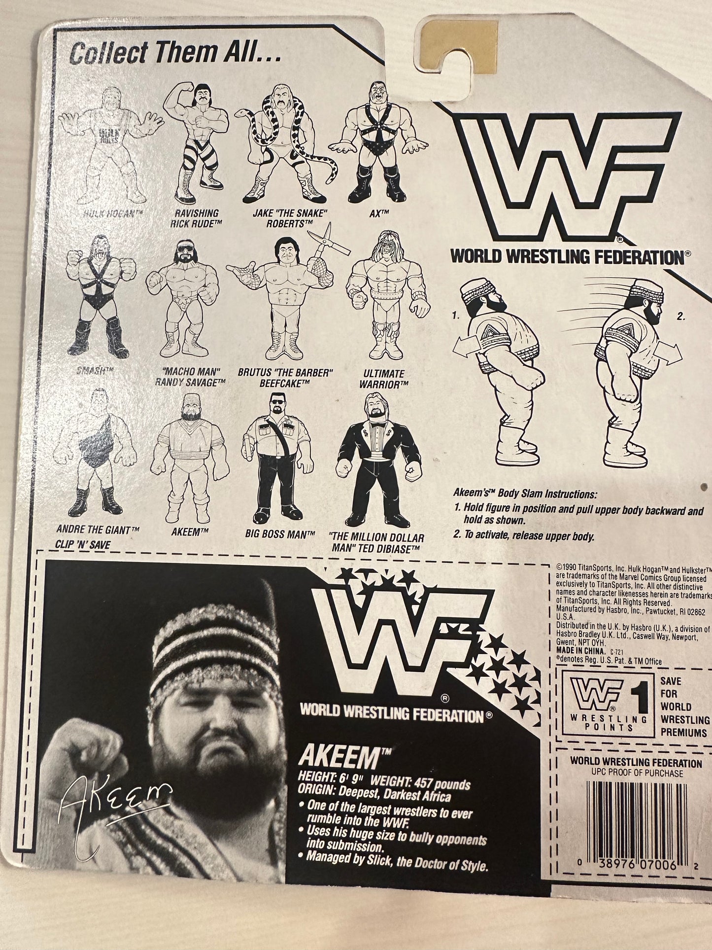 Akeem Series 1 WWF Hasbro