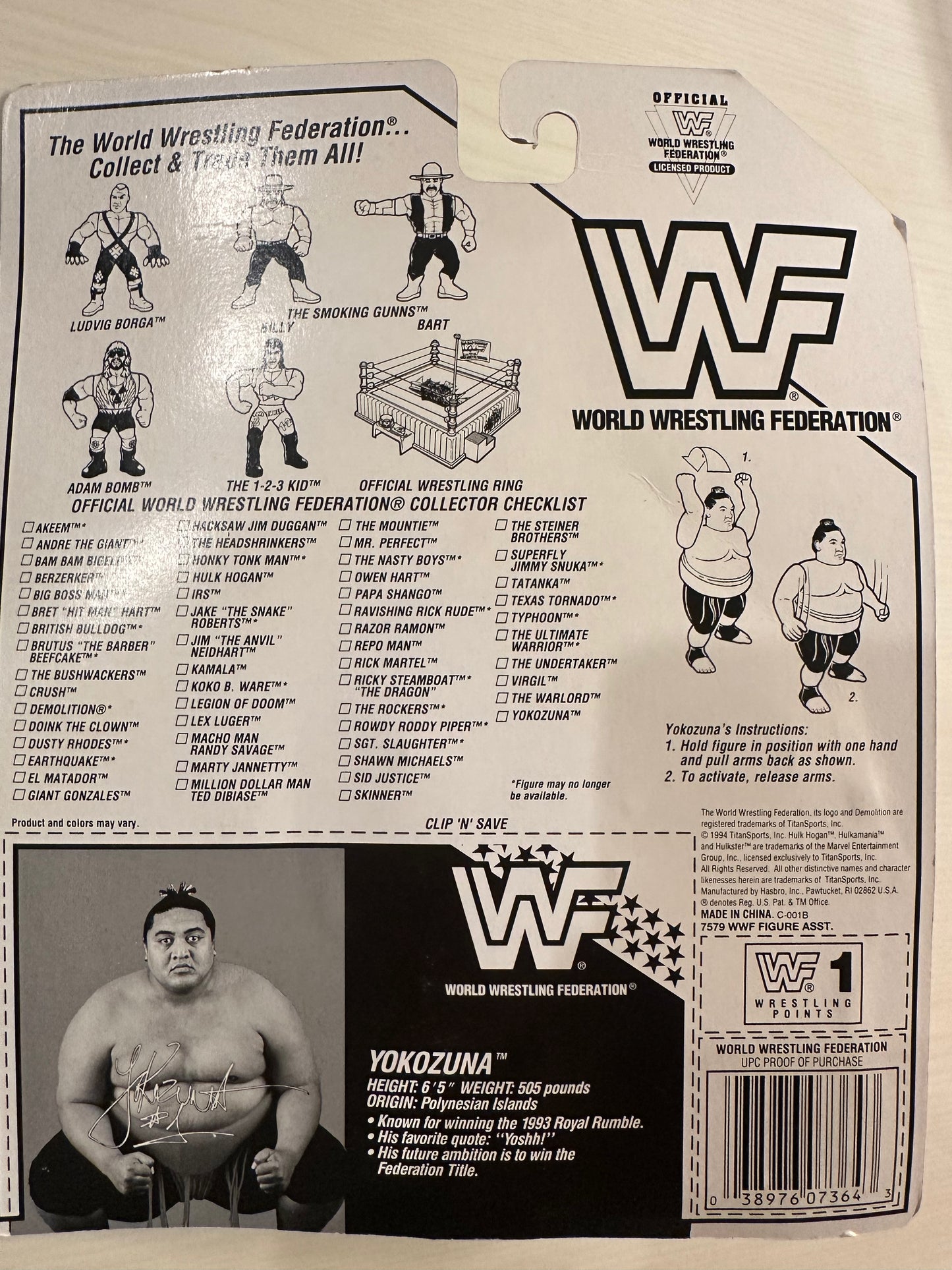 Yokozuna Series 11 WWF Hasbro