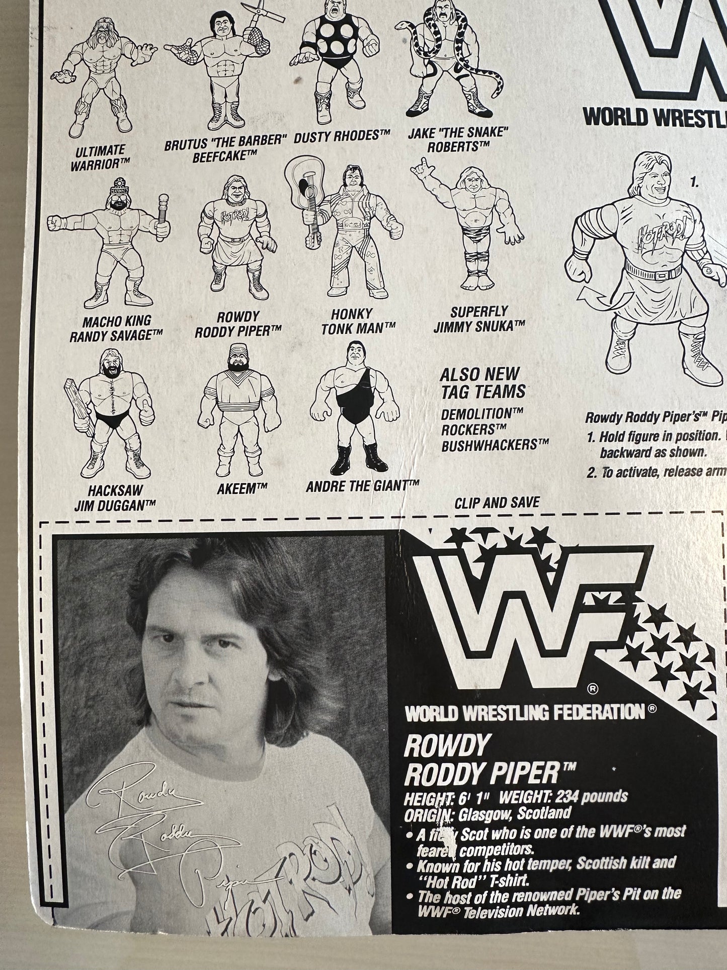 Rowdy Roddy Piper Series 2 WWF Hasbro