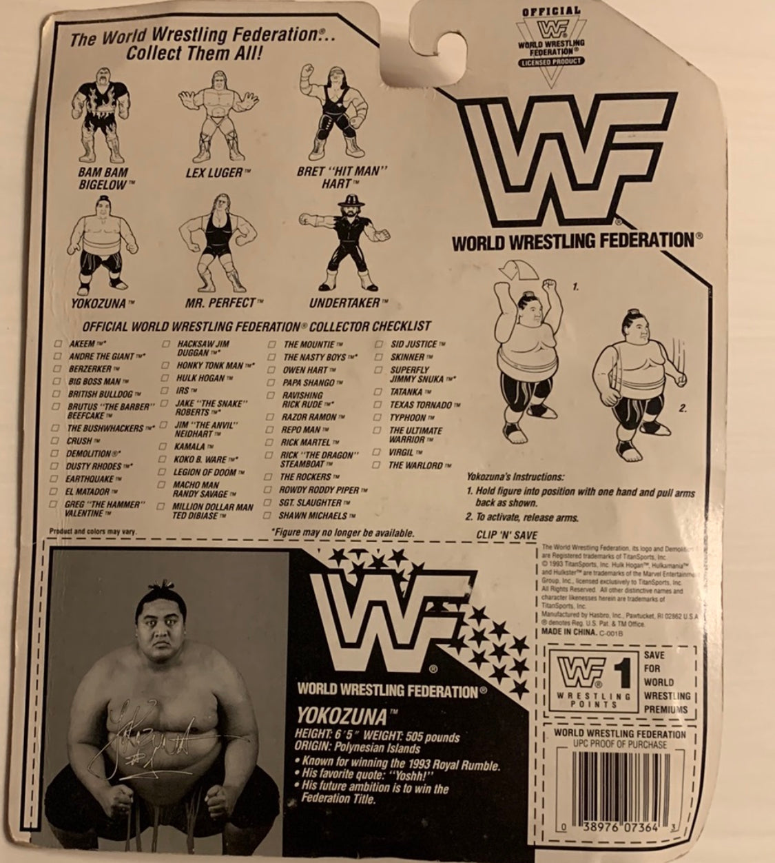 Yokozuna Series 8 WWF Hasbro