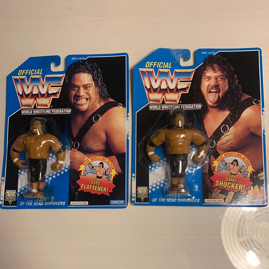 Fatu and Samu Headshrinkers 2 figure set WWF Hasbro