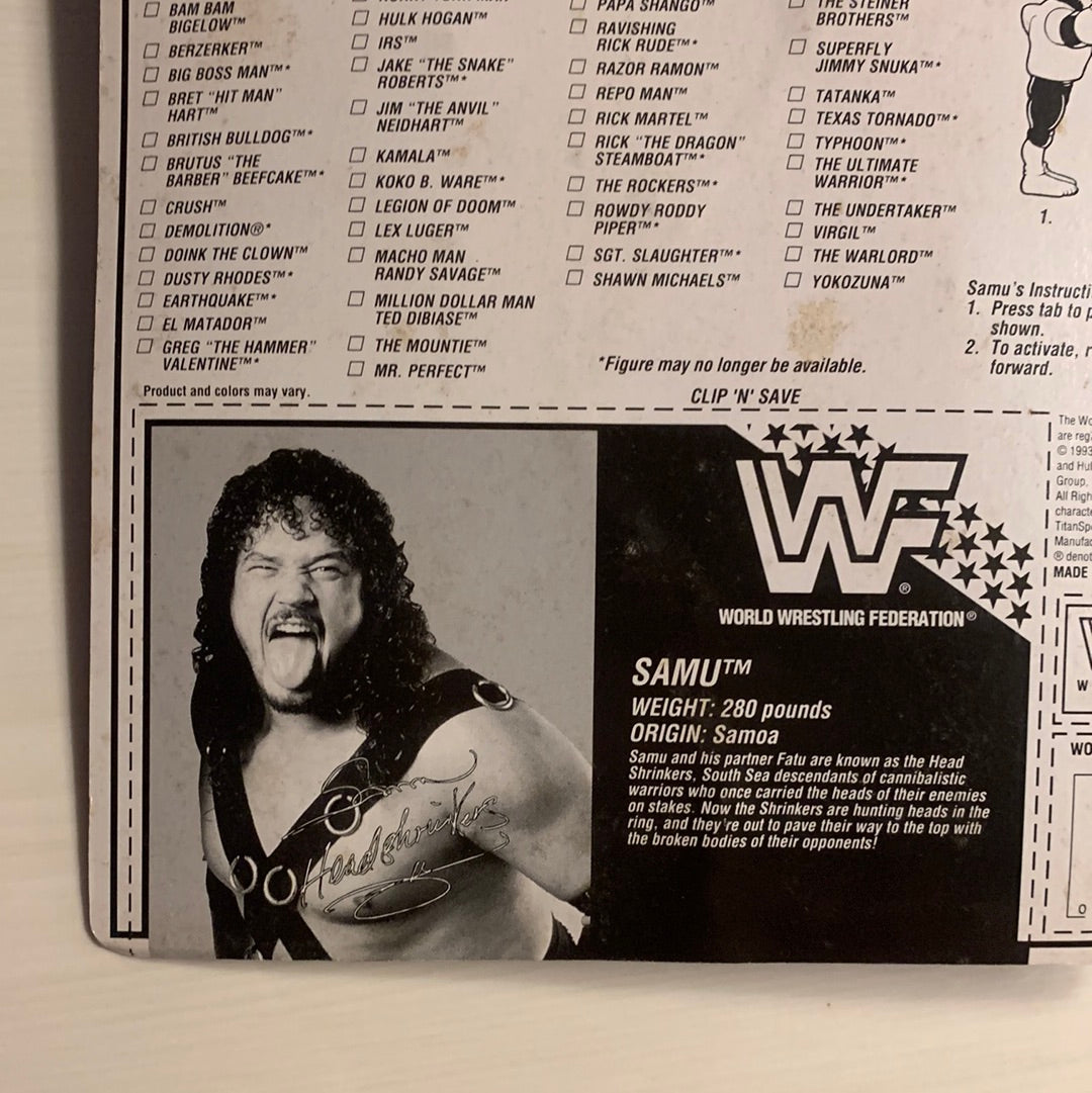 Fatu and Samu Headshrinkers 2 figure set WWF Hasbro