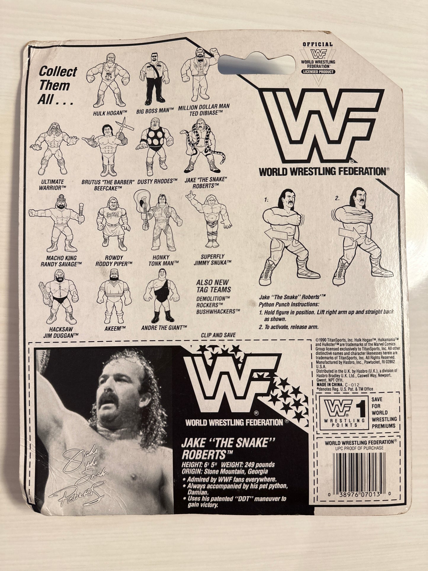 Jake the Snake Roberts Series 1 WWF Hasbro