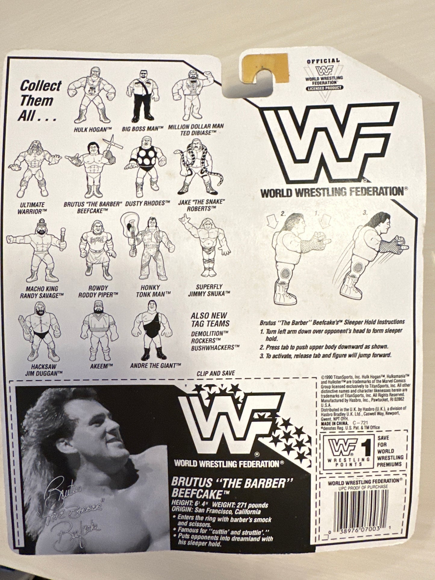 Brutus the Barber Beefcake Series 1 WWF Hasbro