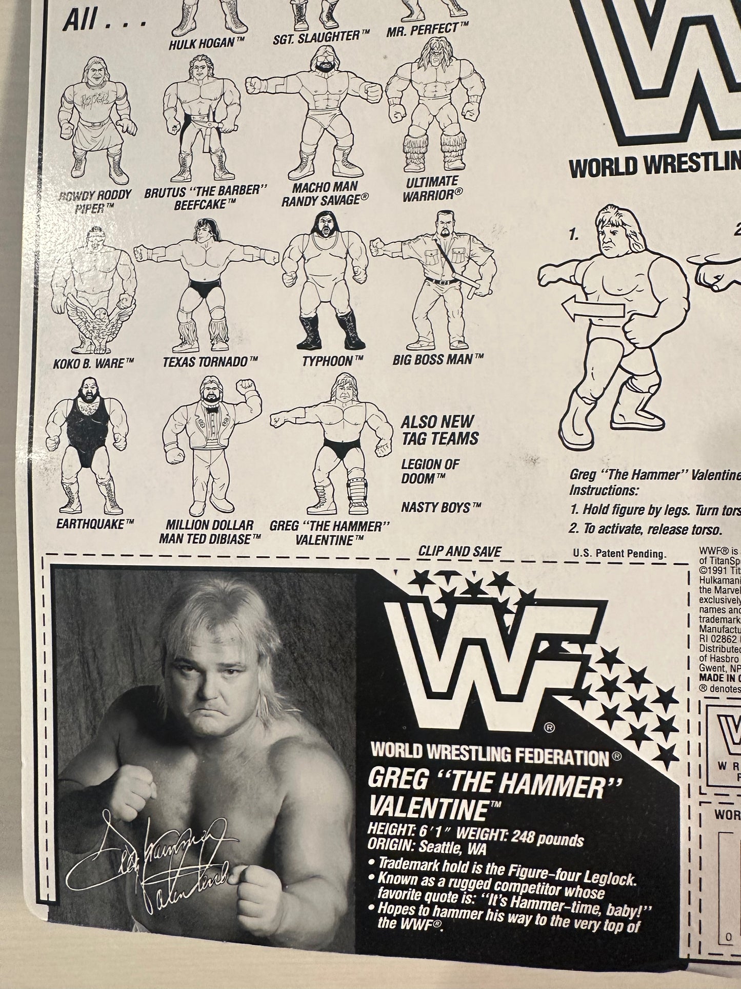 Greg the Hammer Valentine Series 3 WWF Hasbro