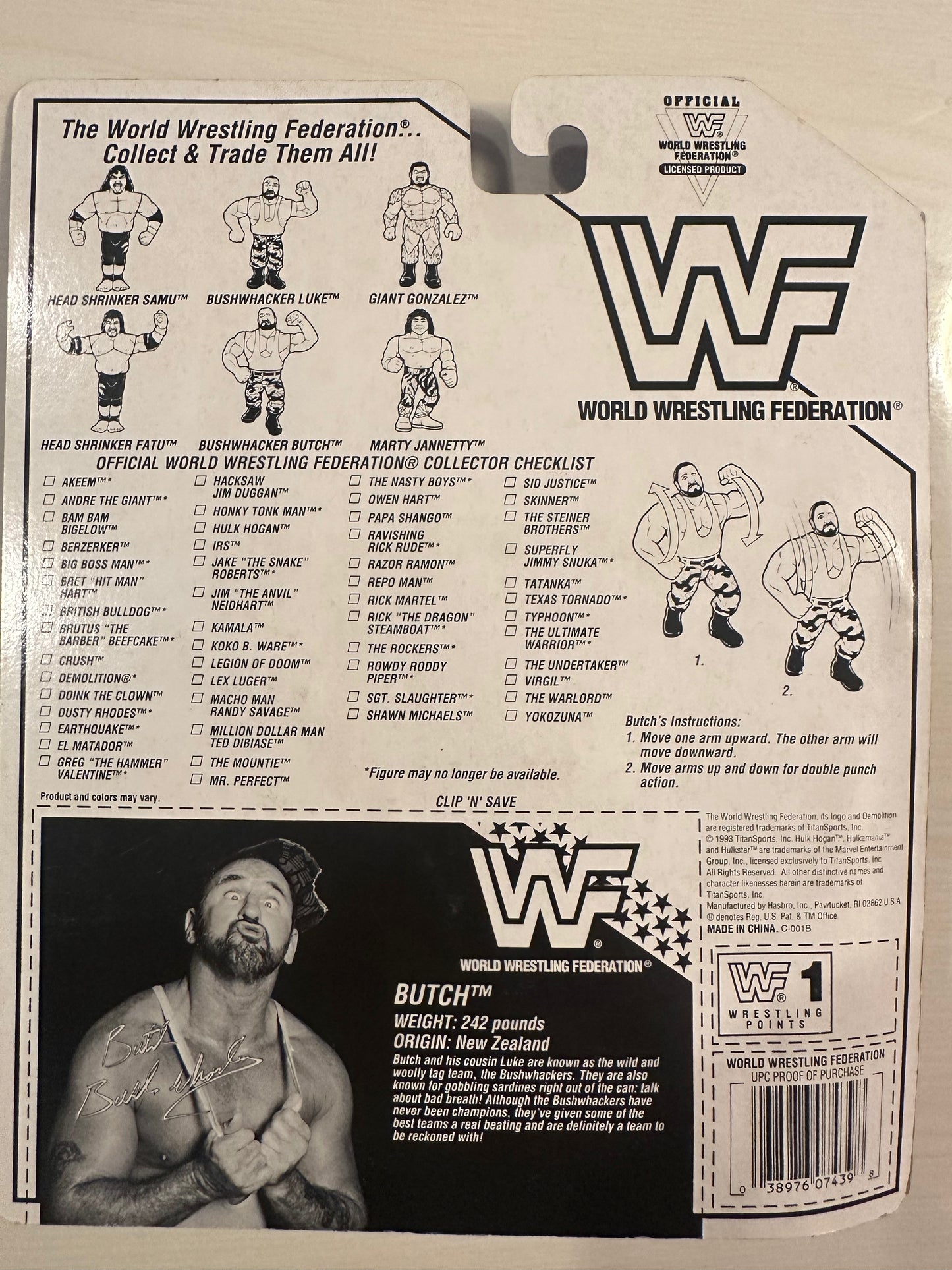 Butch the Bushwhacker Series 10 WWF Hasbro