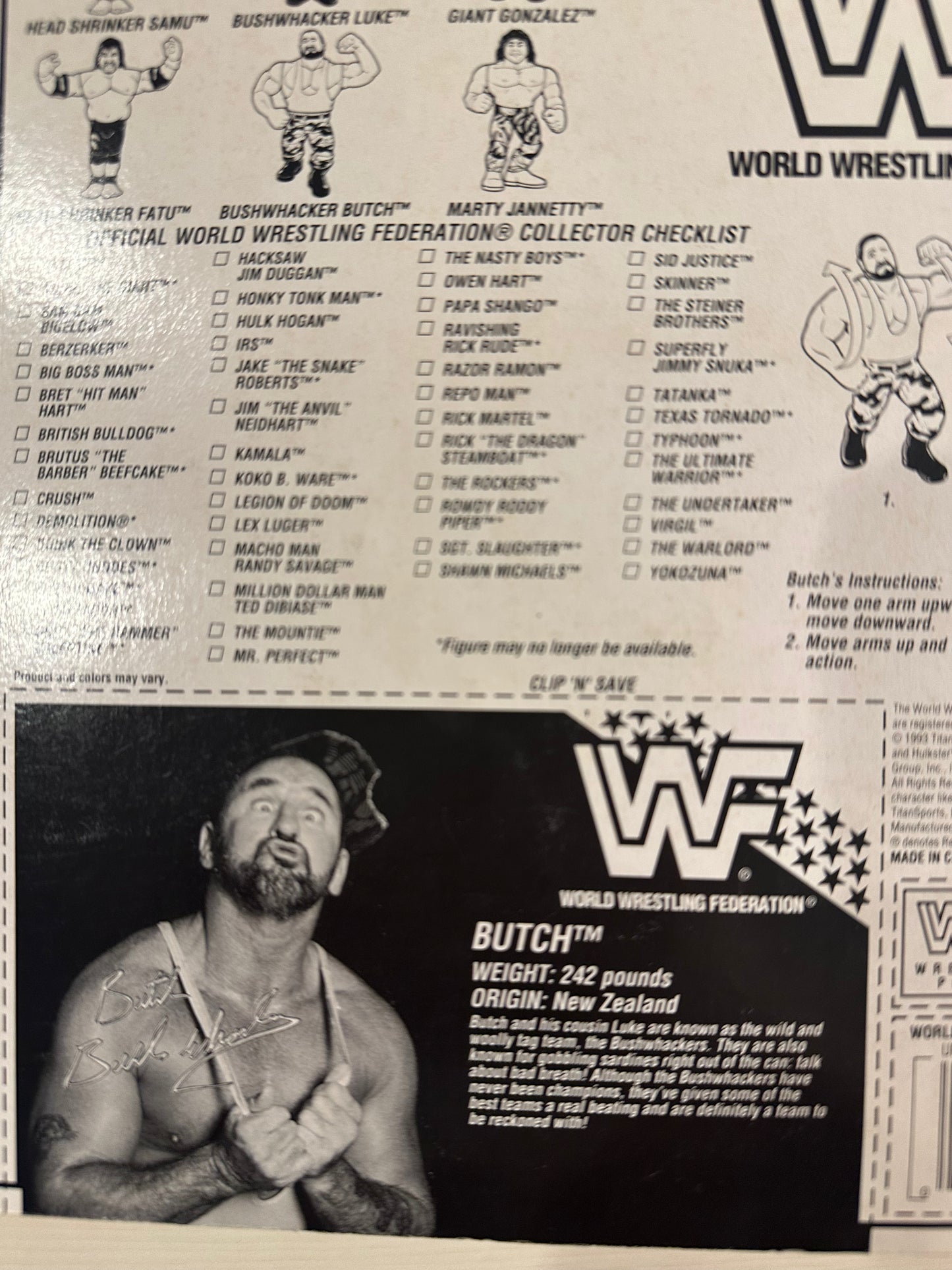 Butch the Bushwhacker Series 10 WWF Hasbro