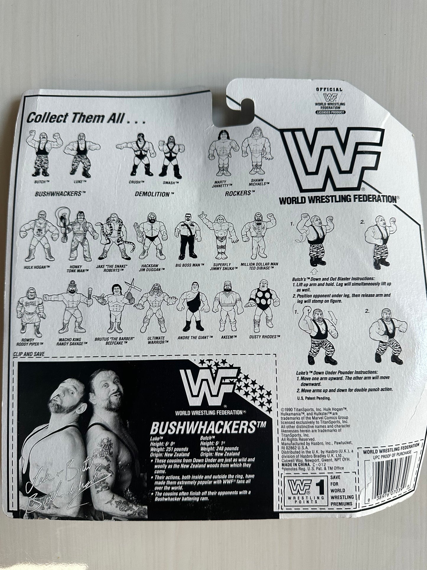 The Bushwhackers Series 2 WWF Hasbro MOC figure