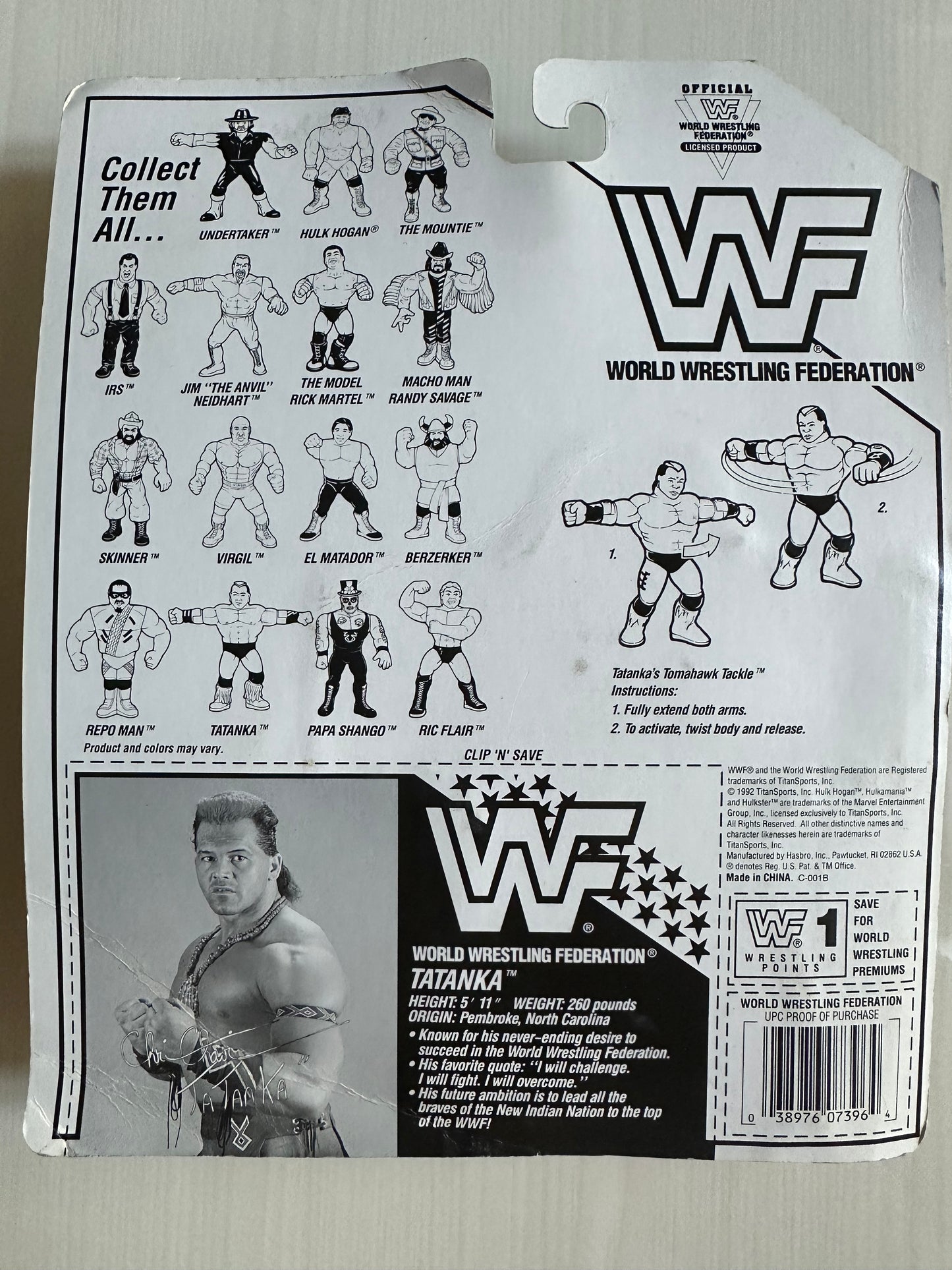 Tatanka Series 6 WWF Hasbro MOC figure