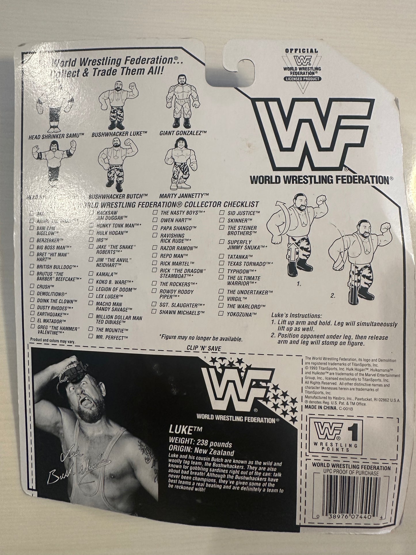 Luke the Bushwhacker Series 10 WWF Hasbro