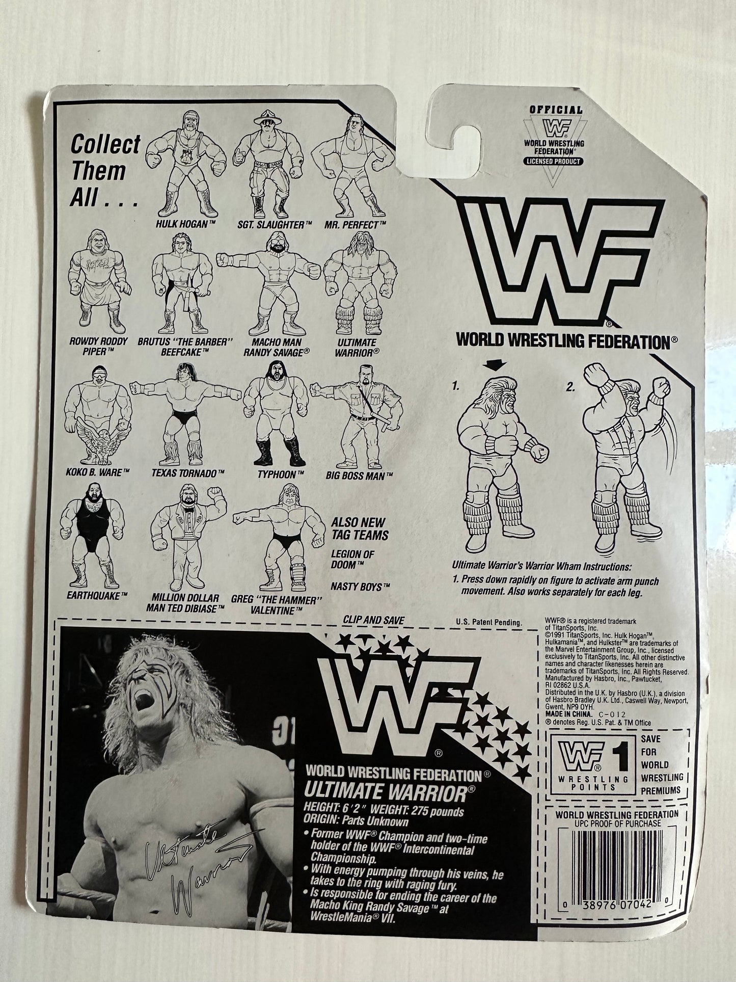 Ultimate Warrior Series 3 WWF Hasbro MOC figure