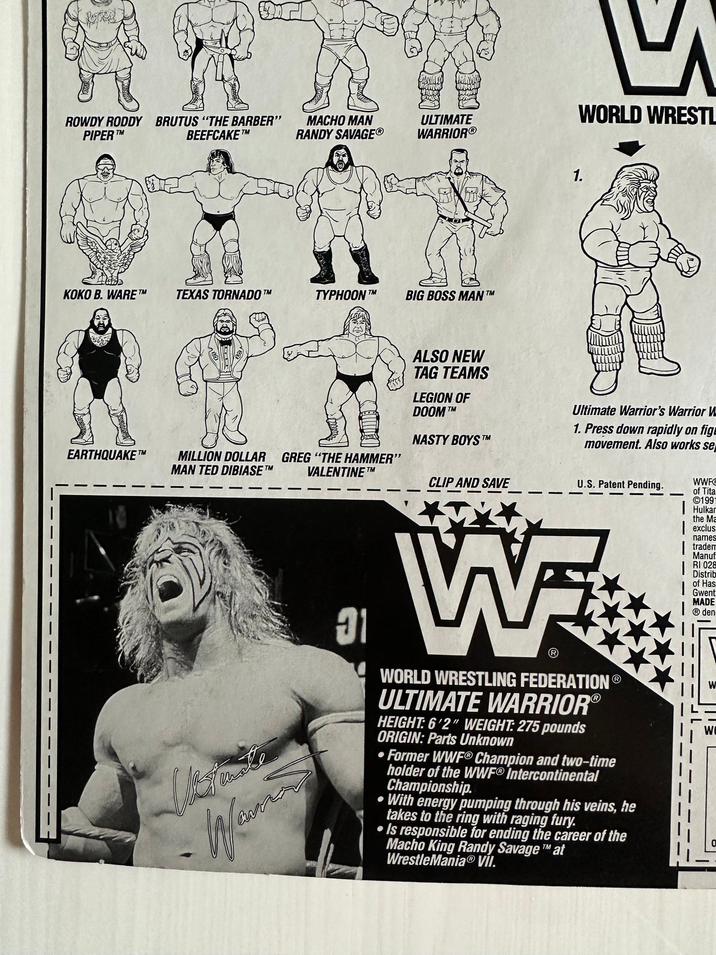 Ultimate Warrior Series 3 WWF Hasbro MOC figure