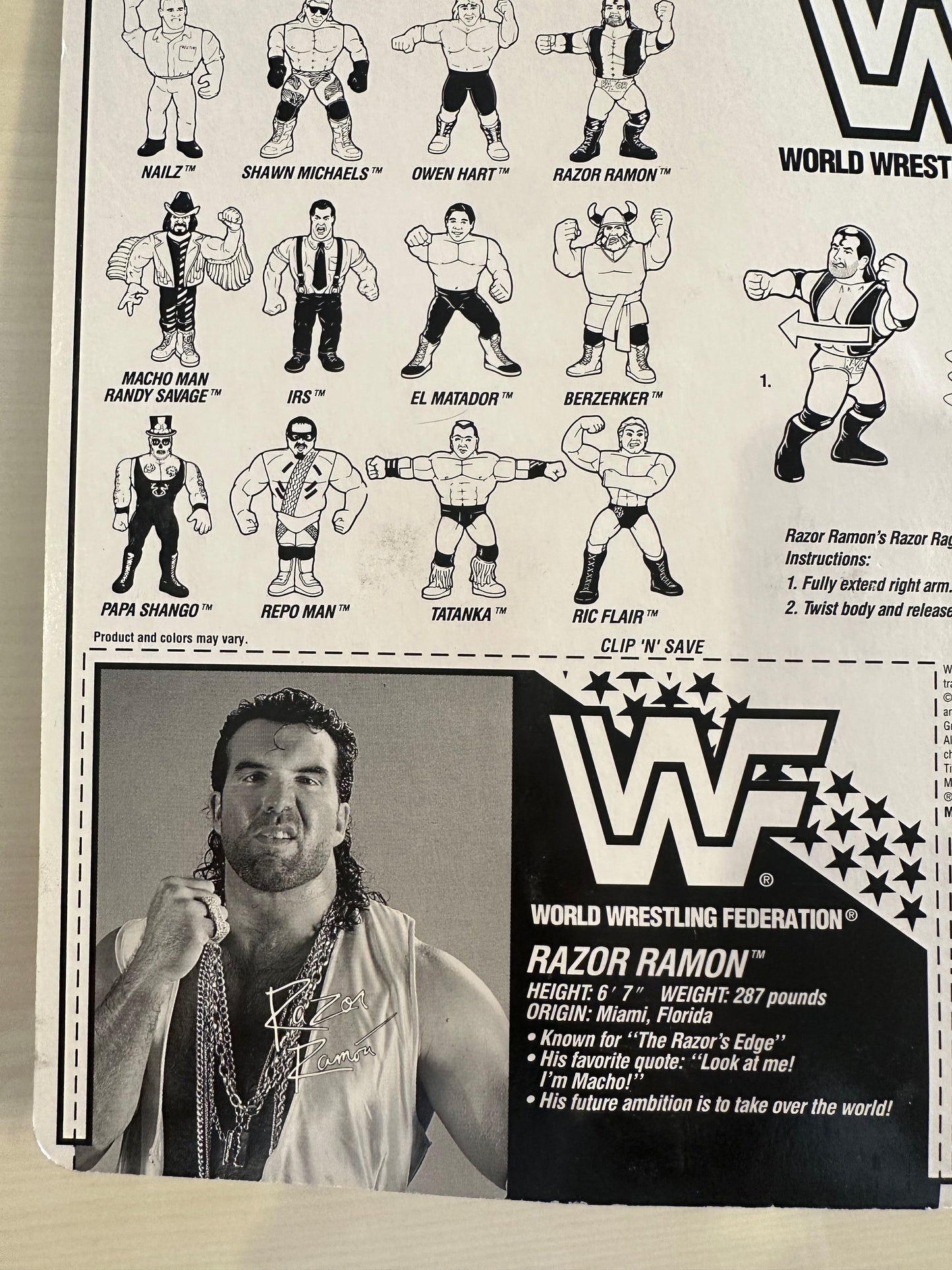 Razor Ramon Yellow Razor Ramon Series 7 WWF Hasbro – retrofigure