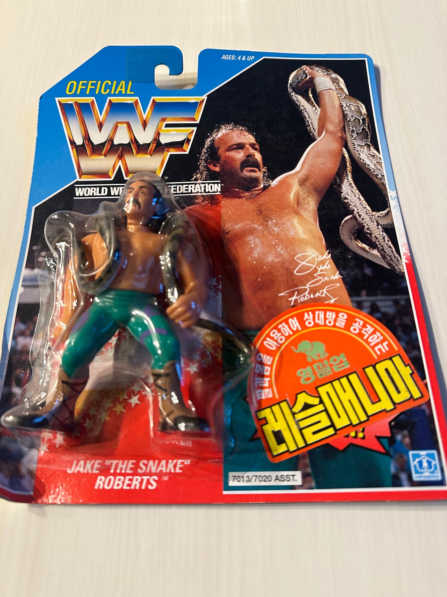 Jake the Snake Roberts Series 1 WWF Hasbro MOC Korean variant