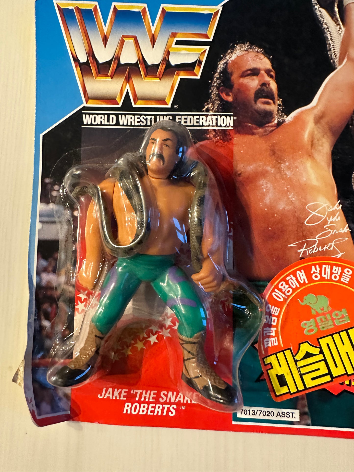Jake the Snake Roberts Series 1 WWF Hasbro MOC Korean variant