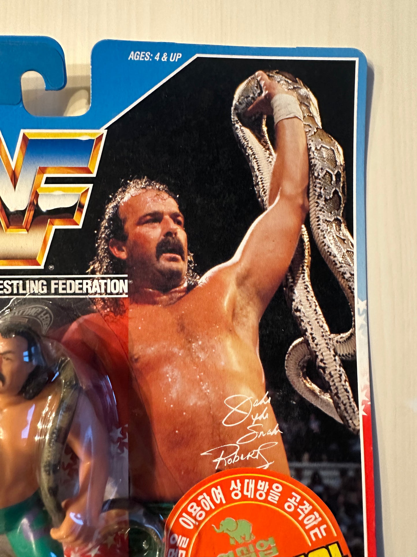 Jake the Snake Roberts Series 1 WWF Hasbro MOC Korean variant