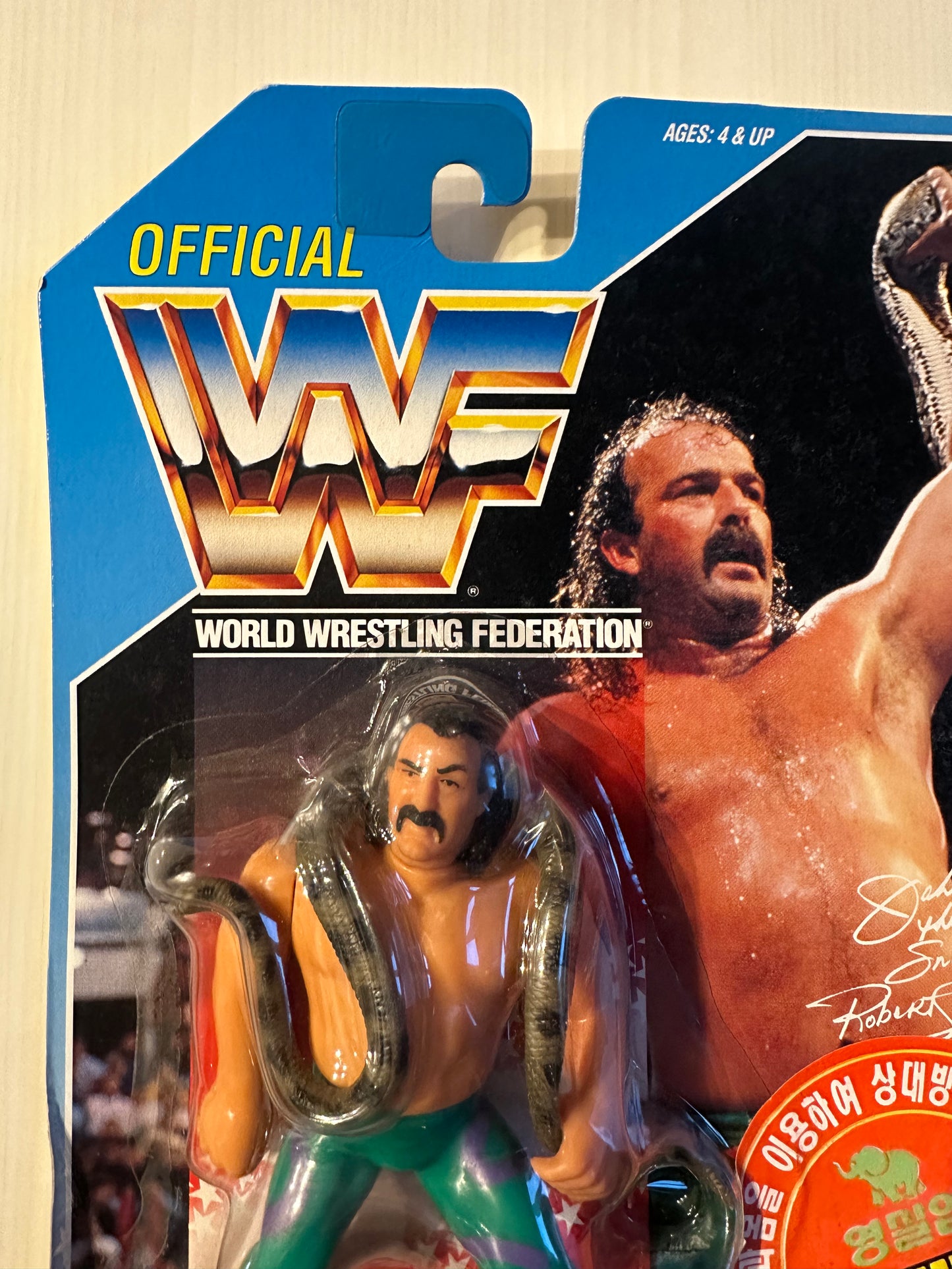 Jake the Snake Roberts Series 1 WWF Hasbro MOC Korean variant