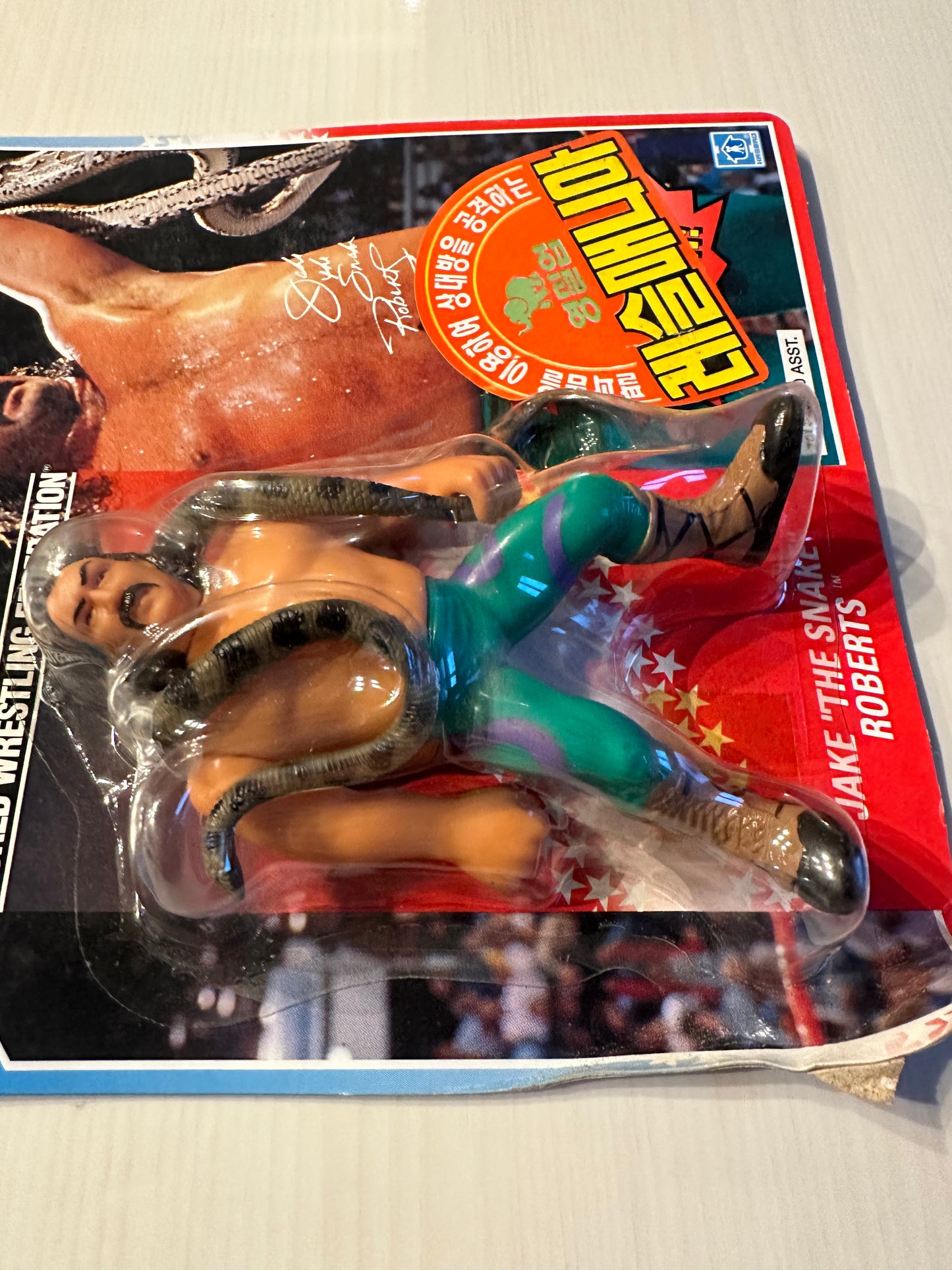 Jake the Snake Roberts Series 1 WWF Hasbro MOC Korean variant
