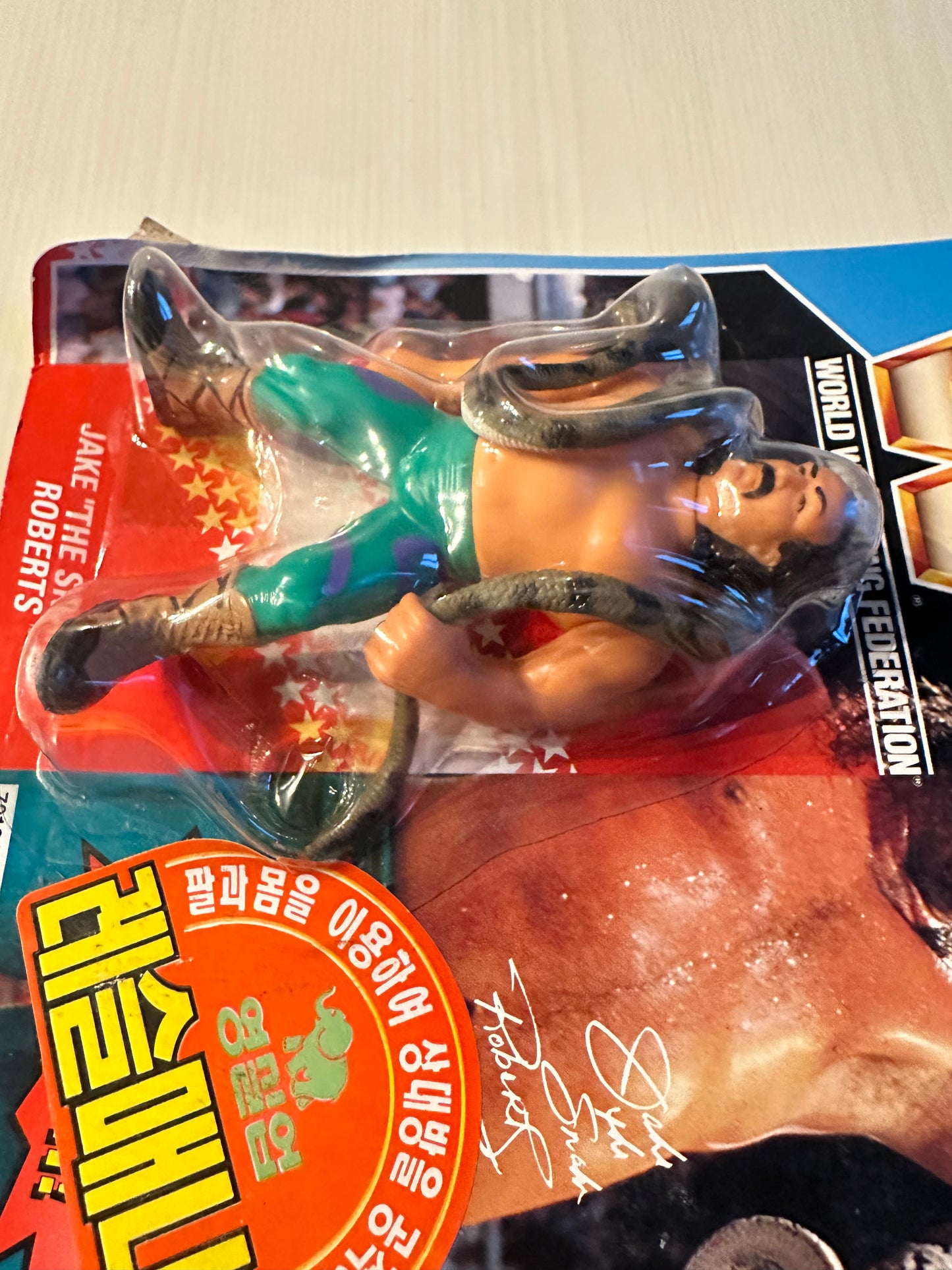 Jake the Snake Roberts Series 1 WWF Hasbro MOC Korean variant